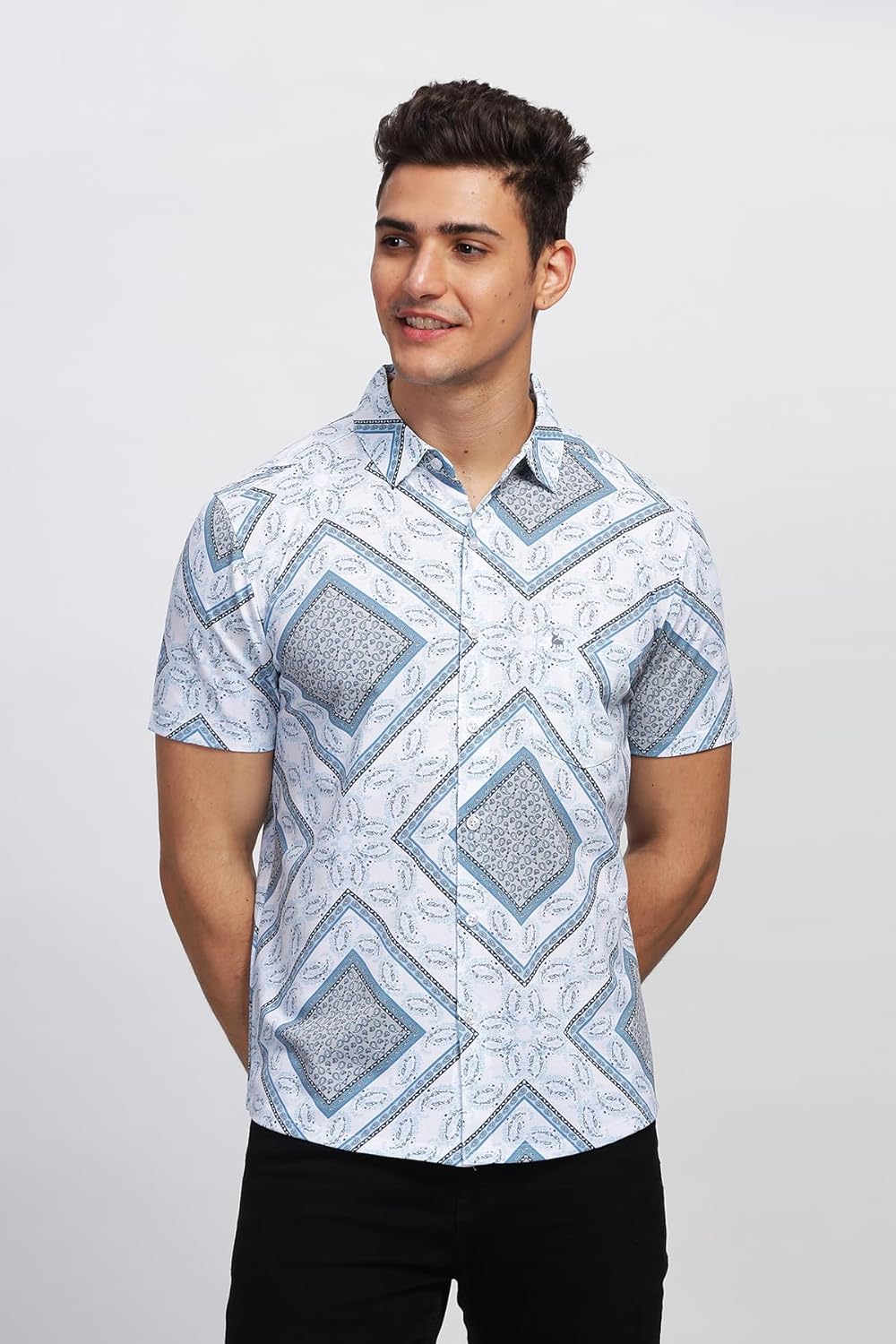 BULLMER Trendy Regular Fit Printed Causal Shirt for Men