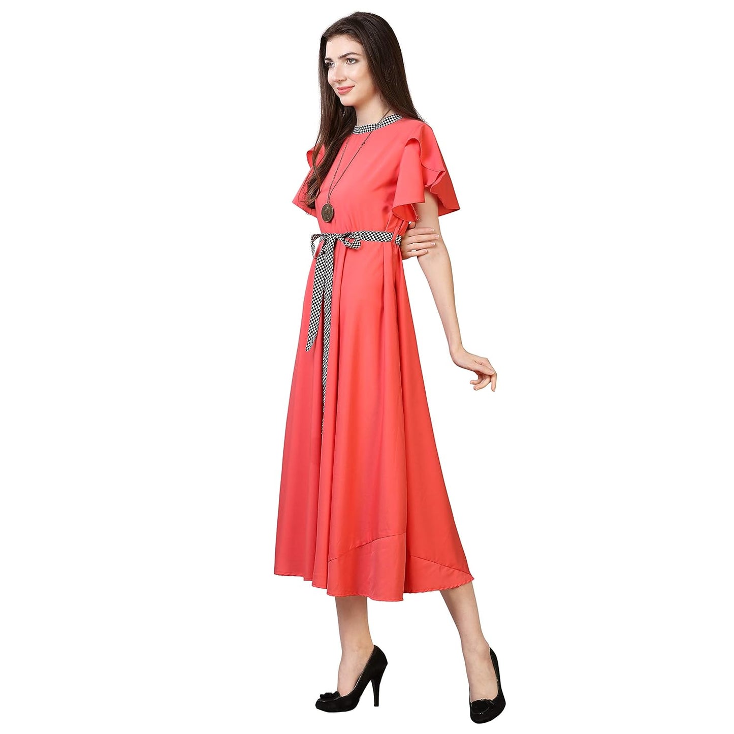 OOMPH! Women's Crepe A-Line Maxi Dress