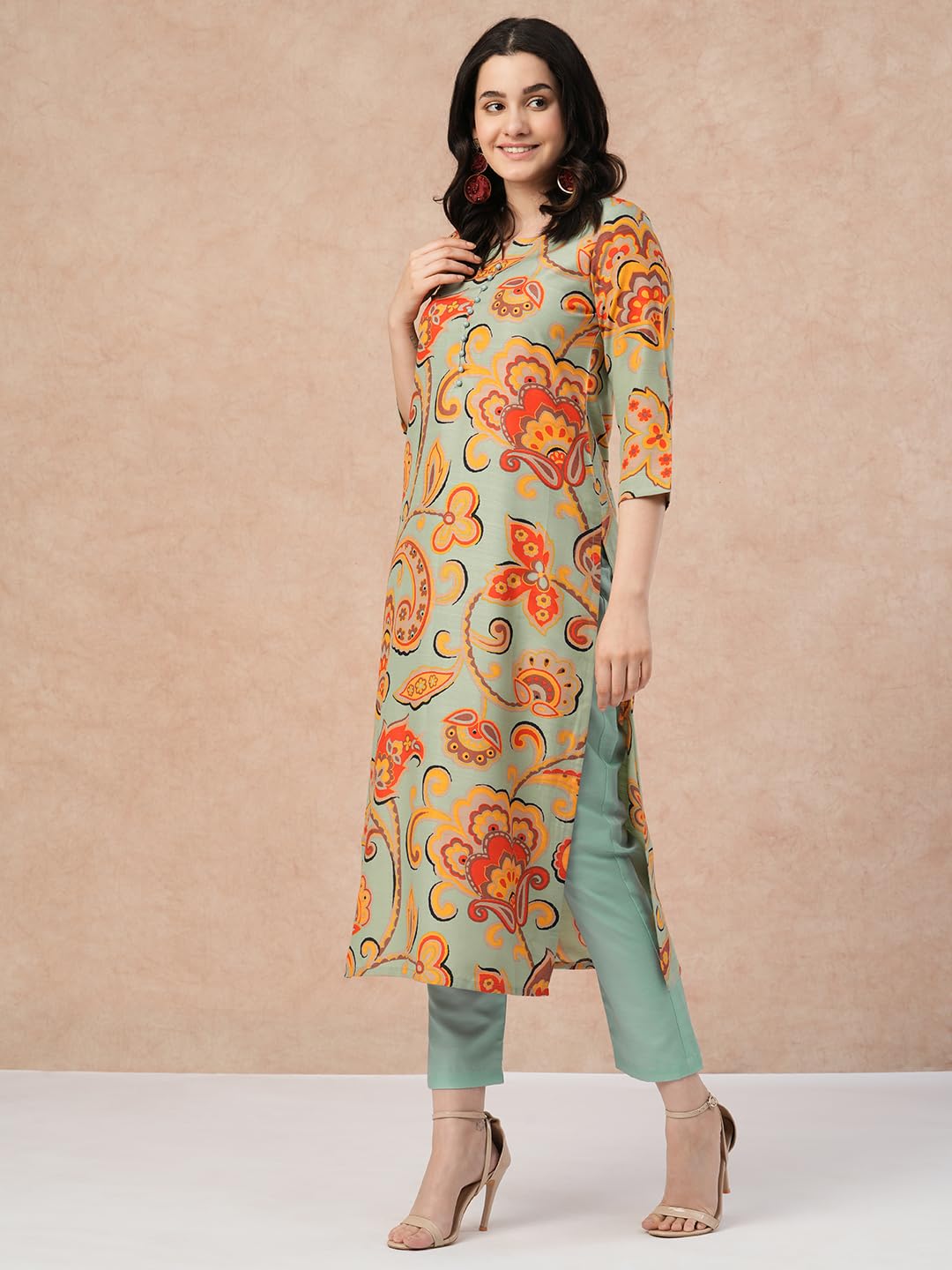 ANNI DESIGNER Women's Cotton Blend Kurta with Pant