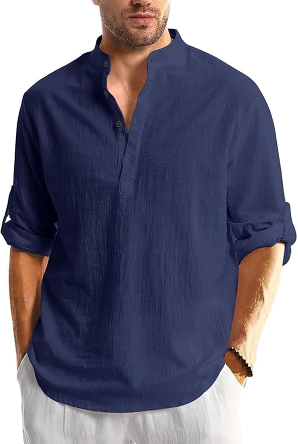 Bellstone Men's Solid Regular Fit Dress Shirt