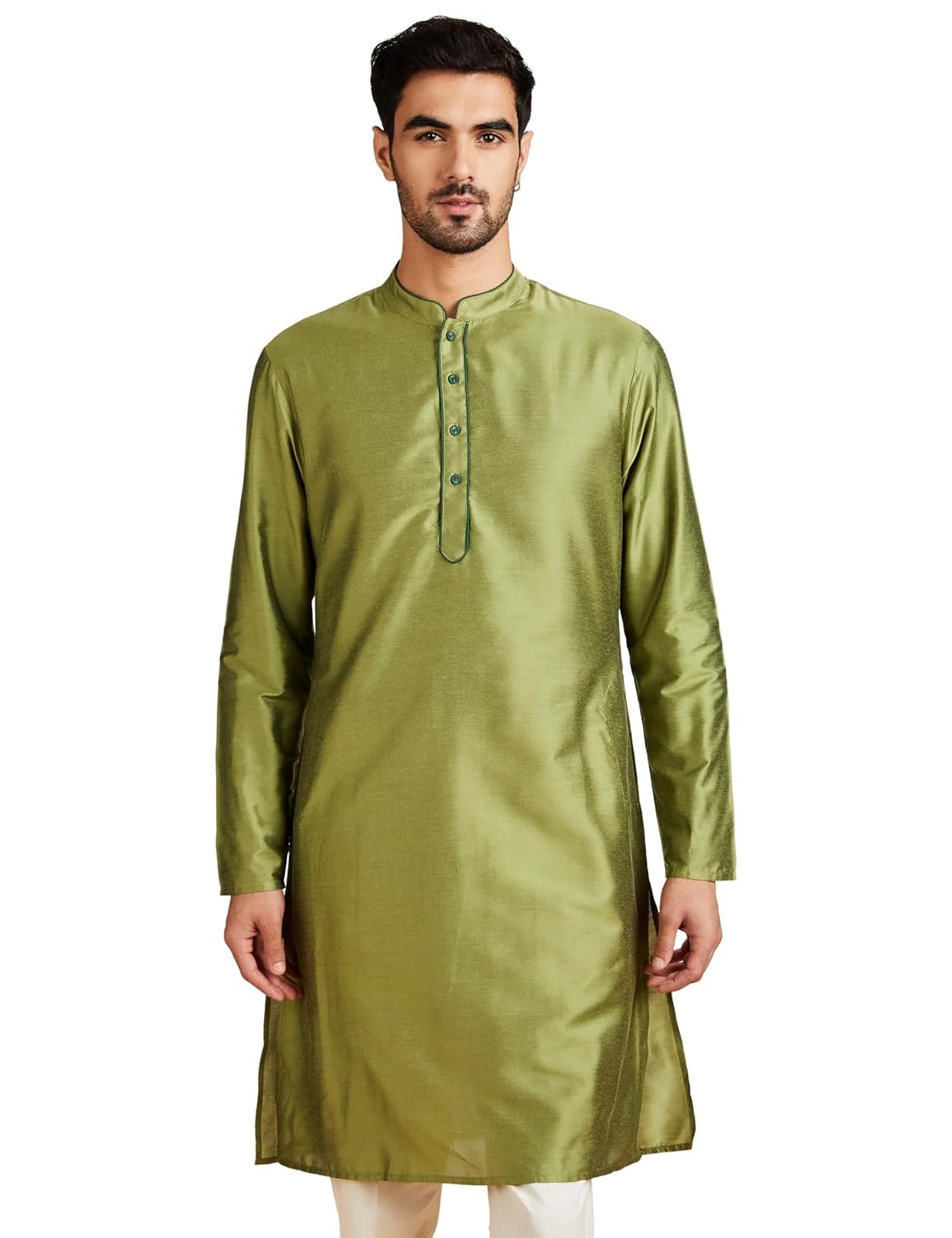 Symbol Men's Rayon Blend Festive Solid Long Kurta (Regular Fit)