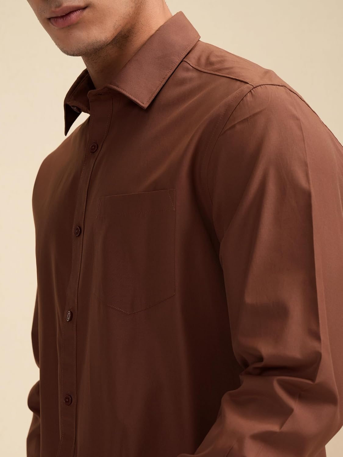 Highlander Men's Solid Slim Fit Shirt