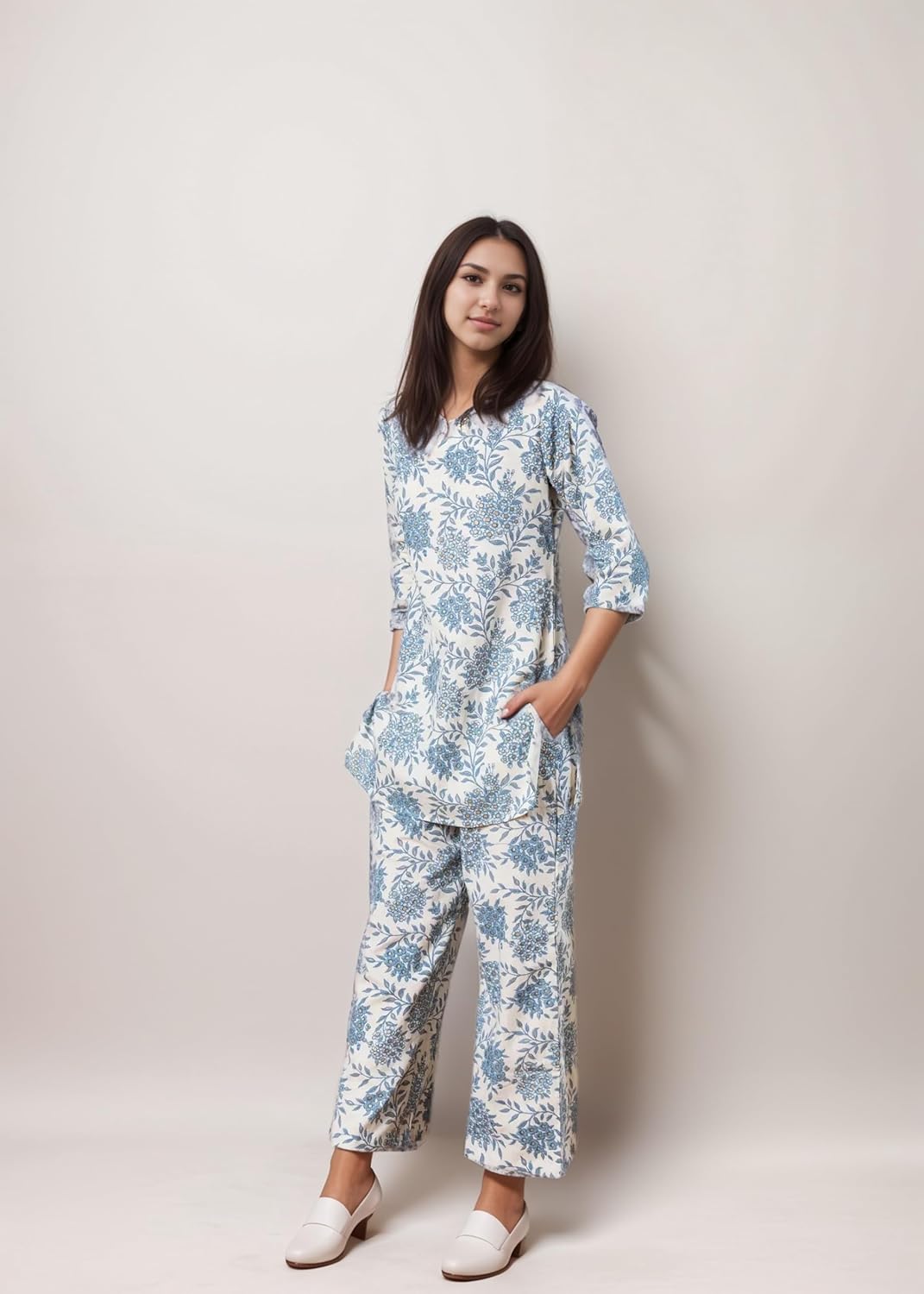 SHIENZY Stylish Printed Cotton Blend Co Ord Set