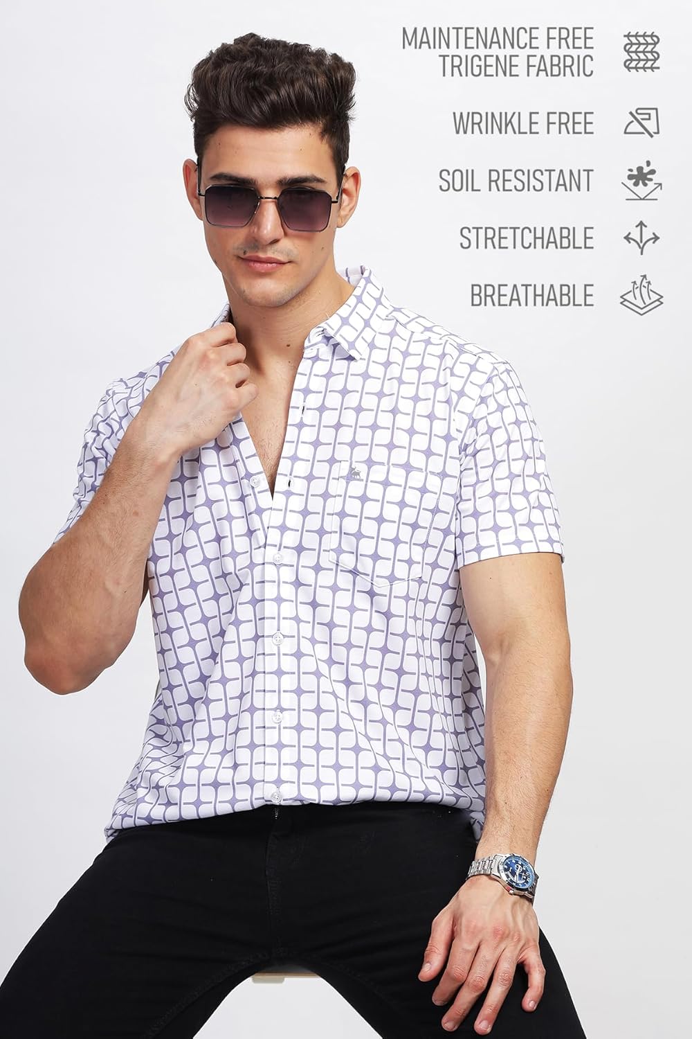 BULLMER Trendy Regular Fit Printed Causal Shirt for Men