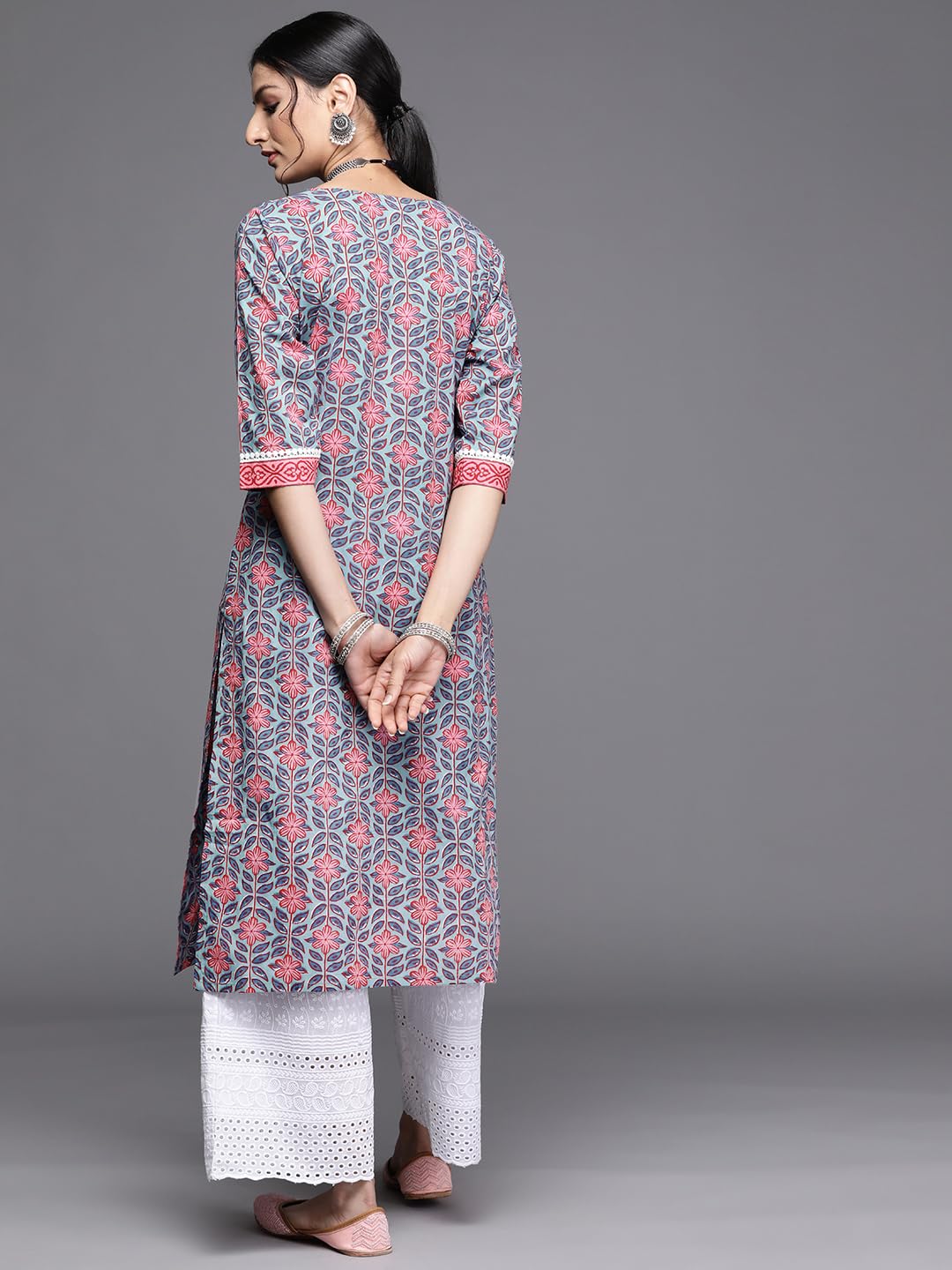 Libas Multicoloured Printed Cotton Straight Kurta