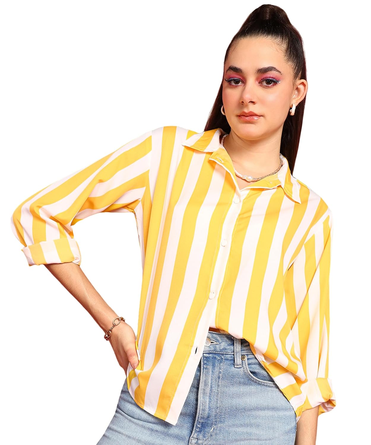 POPWINGS Printed Full-Sleeves Regular-Fit Polyester