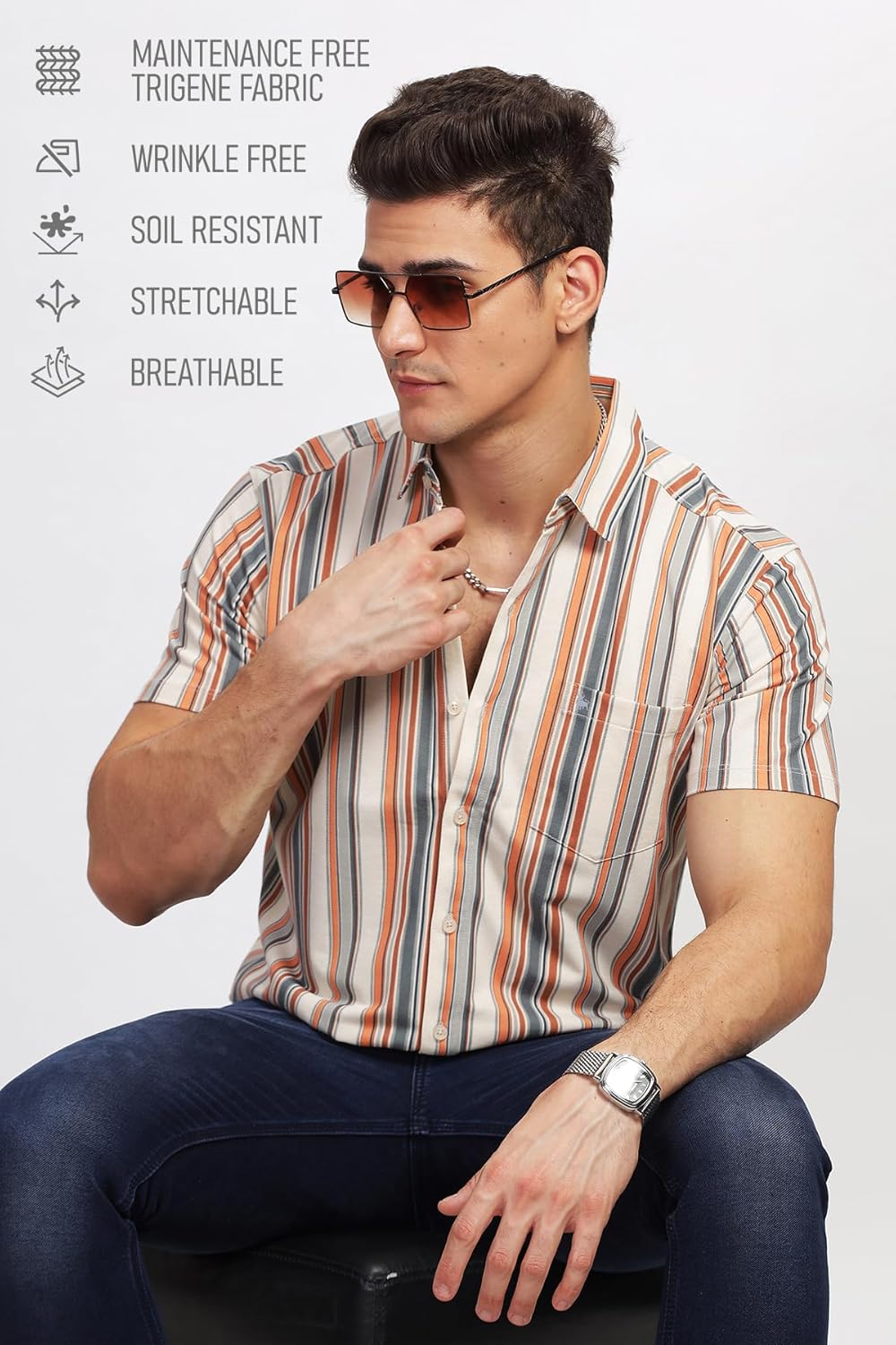 BULLMER Trendy Regular Fit Printed Causal Shirt for Men