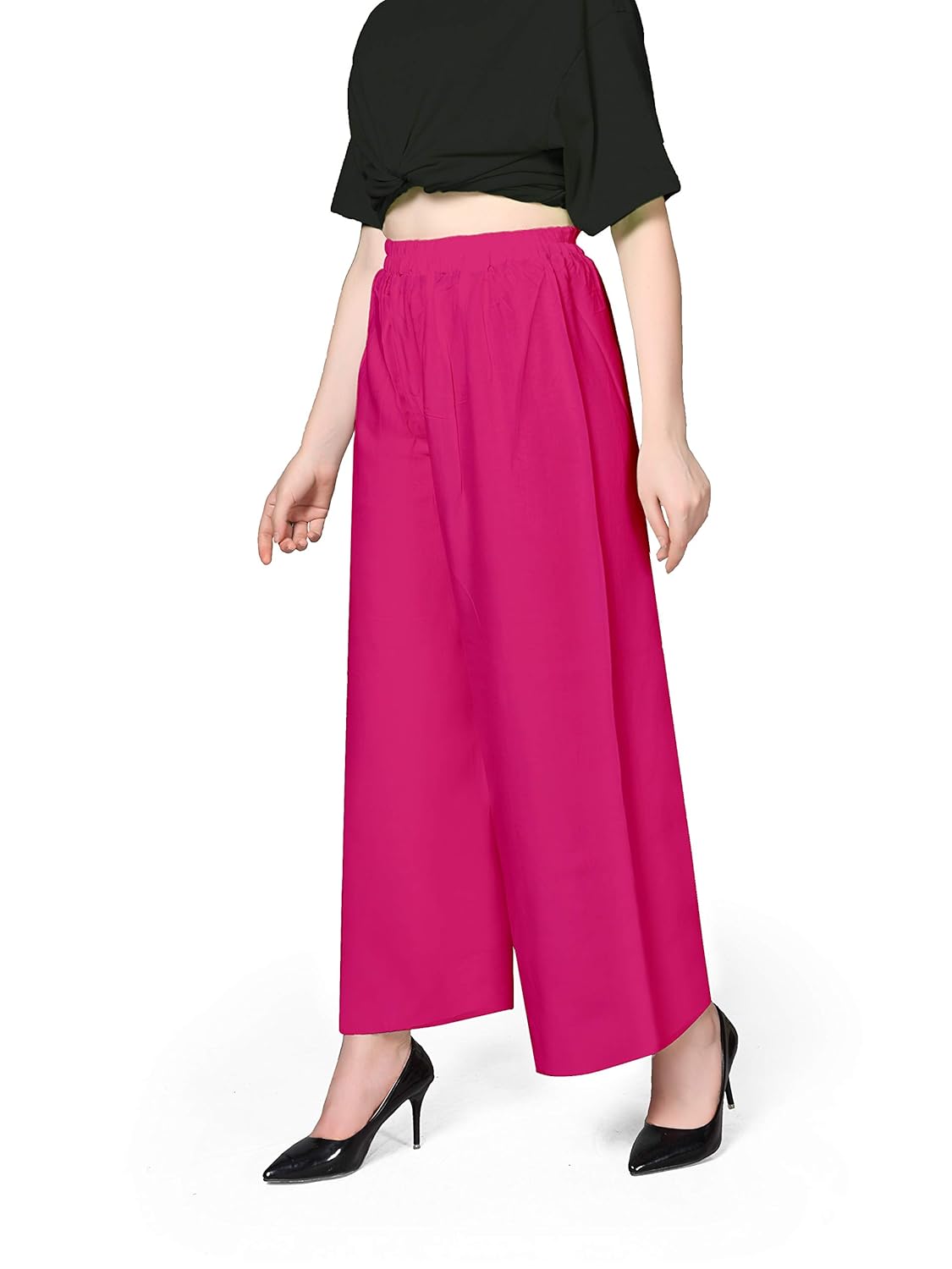 Pranjal Women's Premium Regular Fit Rayon Palazzo