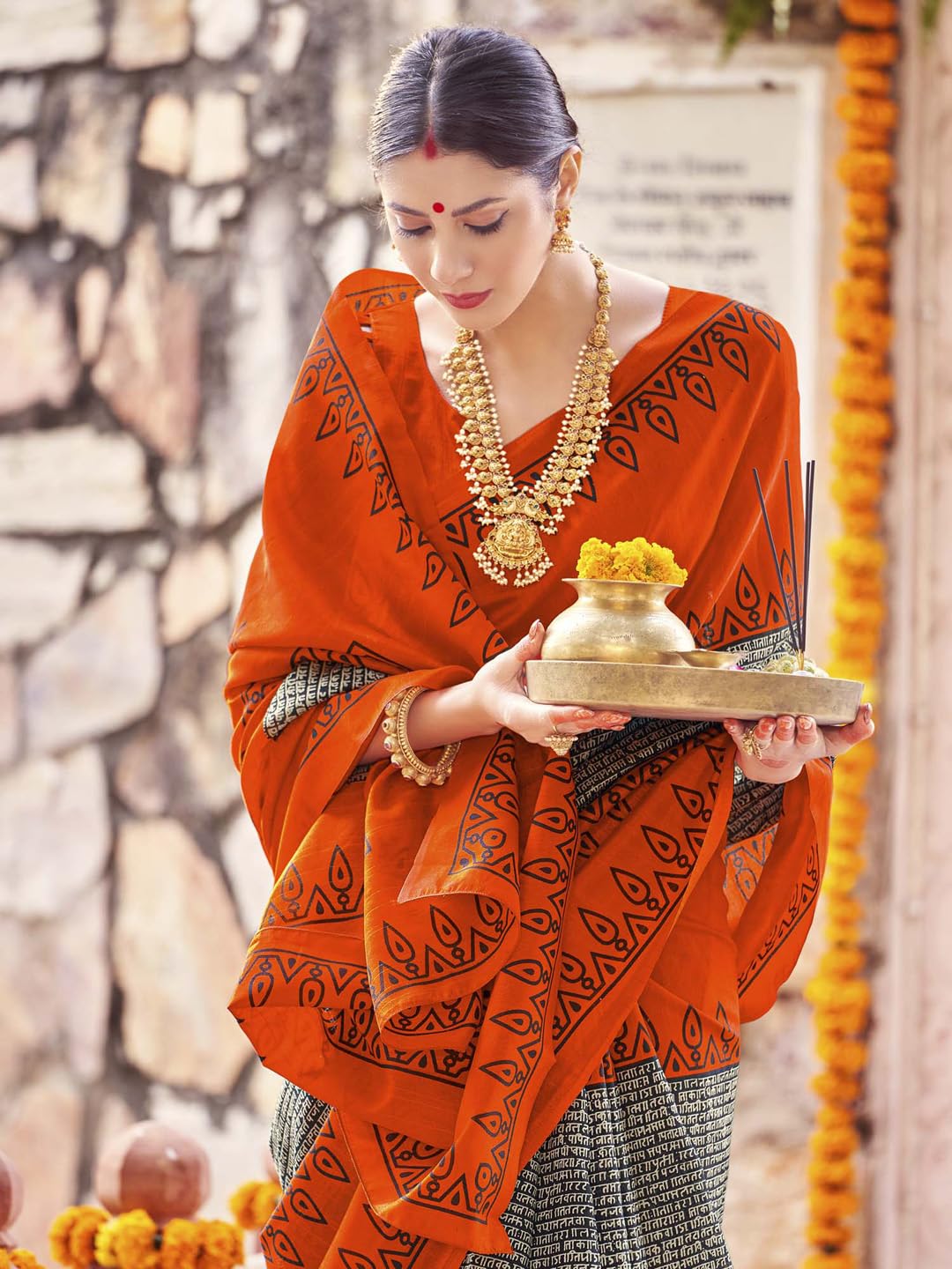 Women's Bhagalpuri Silk Ethnic Motif Printed Saree