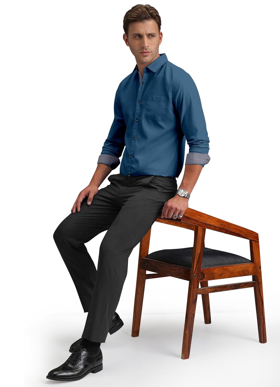 Shirt's Collection Solid Pattern Shirt(Contrast - Parent)
