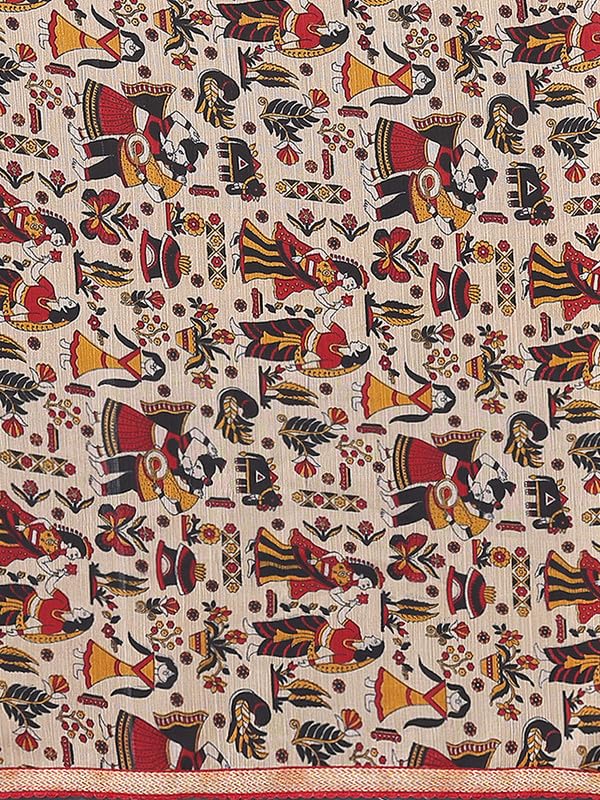 Women's Lace & Printed Chiffon Saree