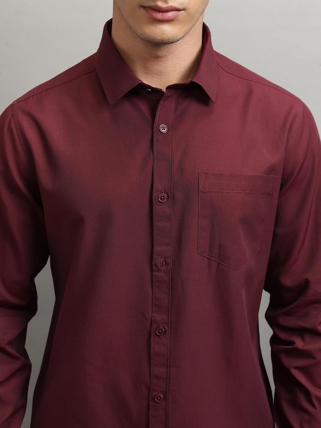 Highlander Men's Solid Slim Fit Shirt