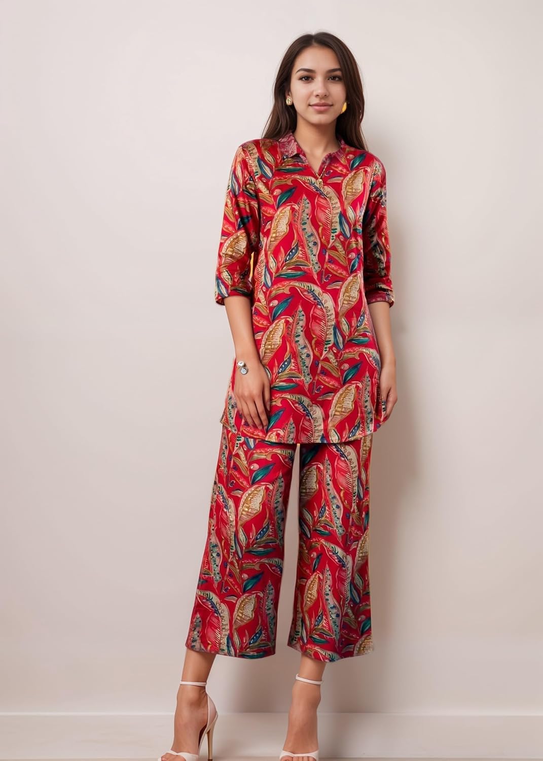 SHIENZY Stylish Printed Cotton Blend Co Ord Set