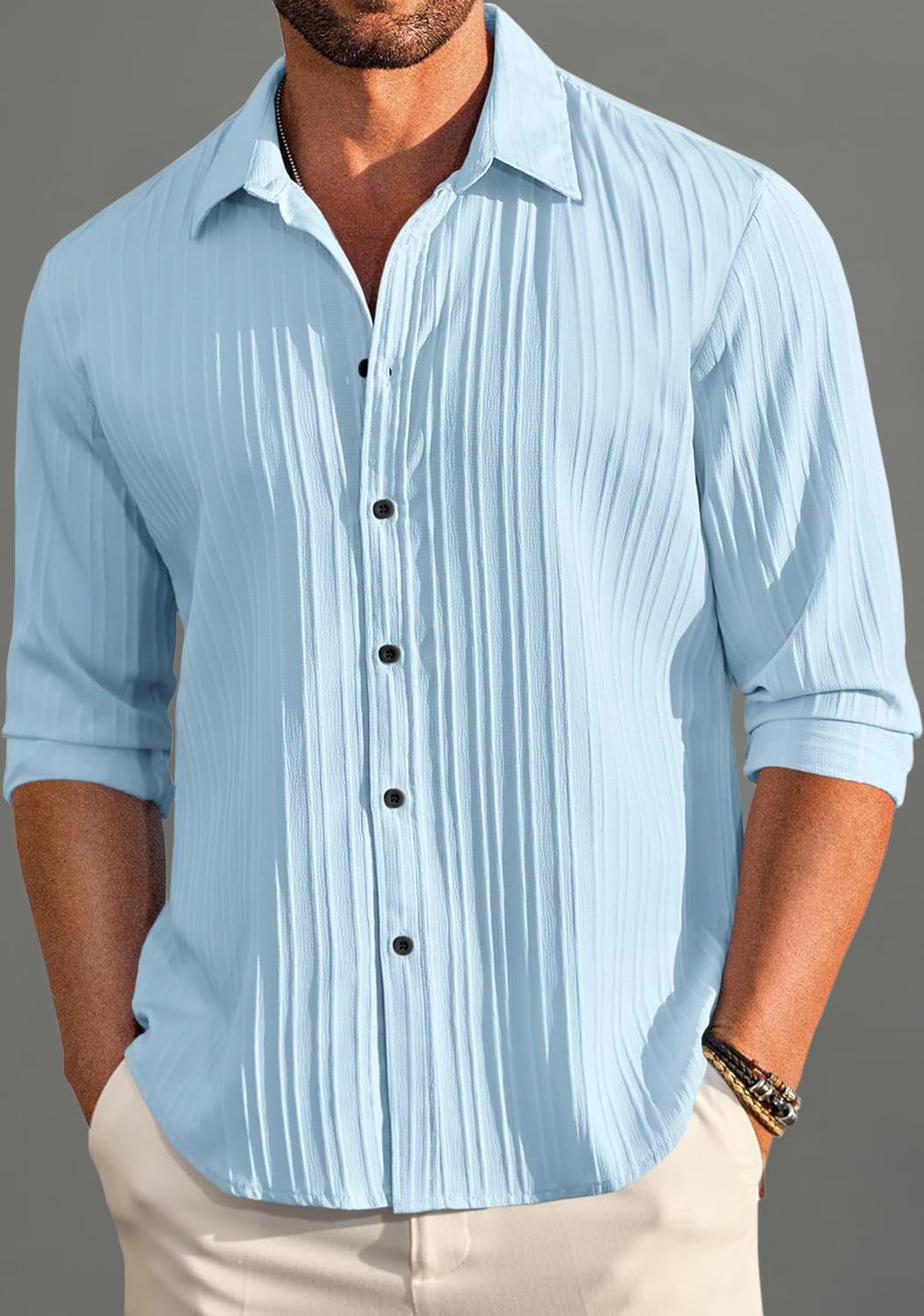 ROYALSCOUT Men's Cotton Blend Full Sleeve Short Kurta