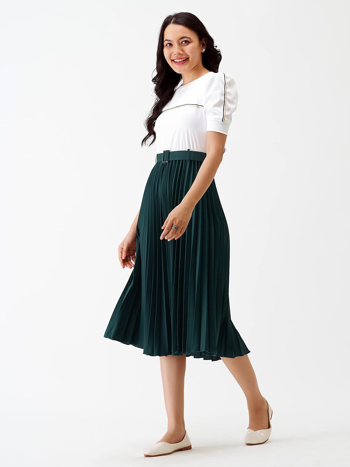 AASK Women Fit& Flare Polyster Solid Dress for Women