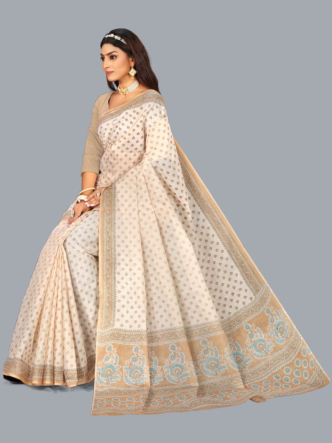 Pure Cotton Saree for Women without Blouse Piece
