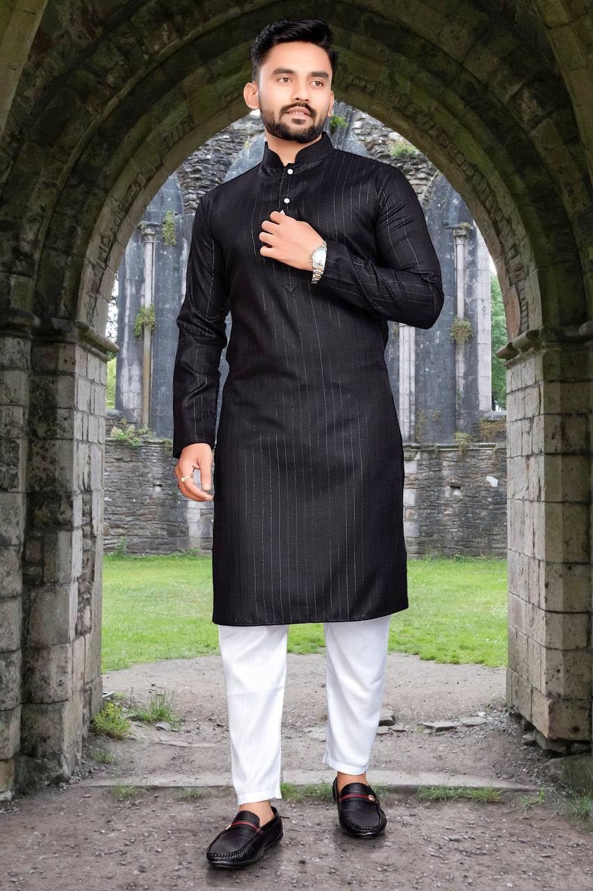 SOLOVIBES Men's Magic Cotton Solid Kurta