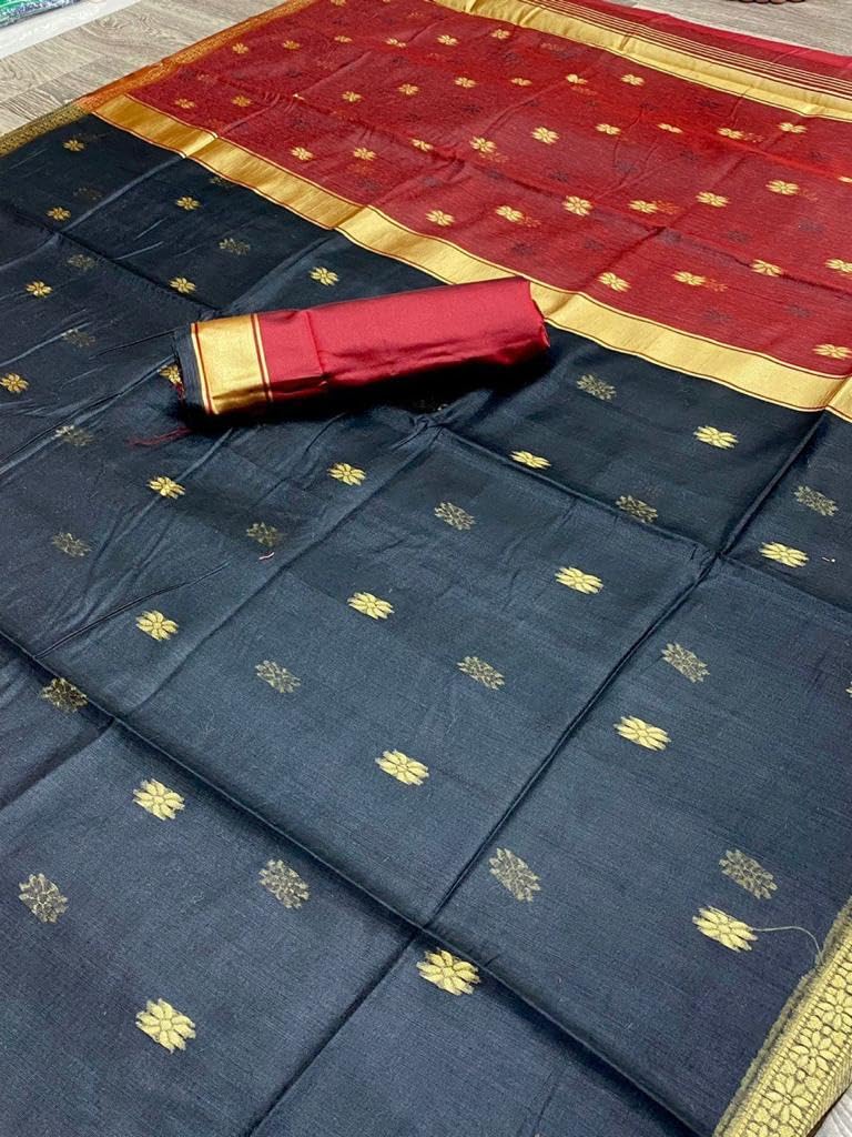 Women’s Printed Banarasi Cotton Silk Saree