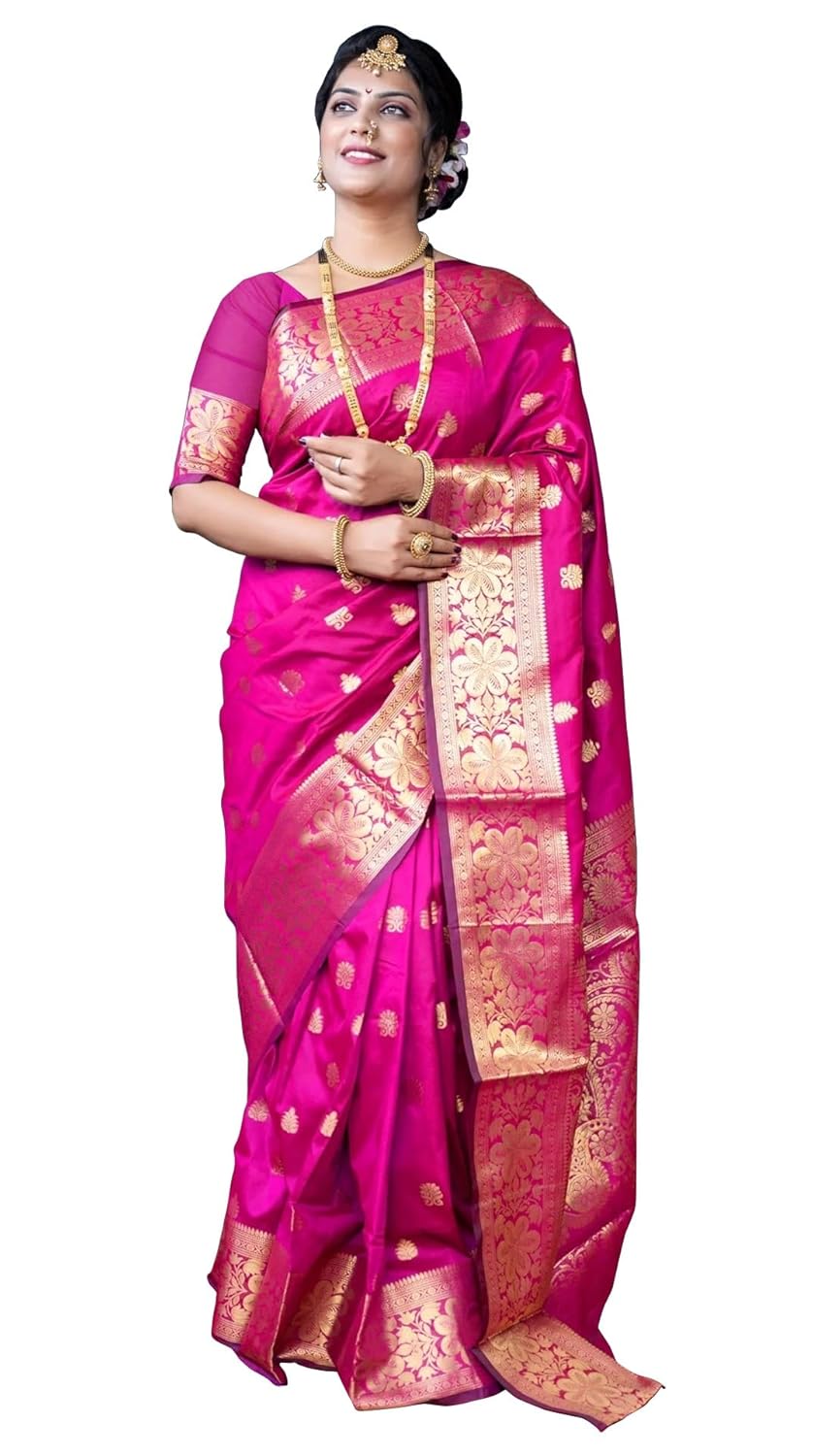 Sugathari Women's Banarasi Saree Pure Kanjivaram Silk Saree