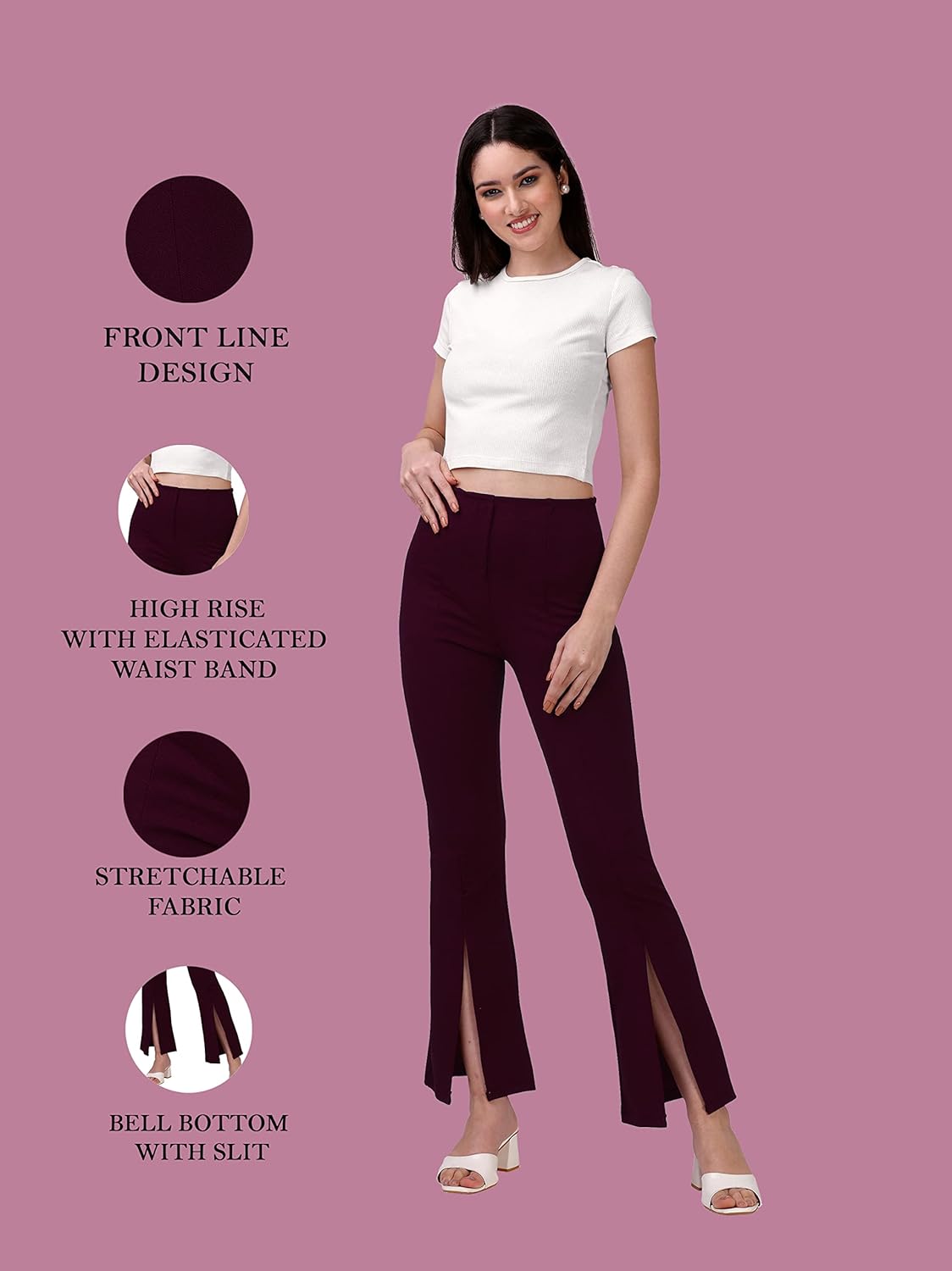 Mehrang Cotton Blend Parallel Trouser Pants Regular fit
