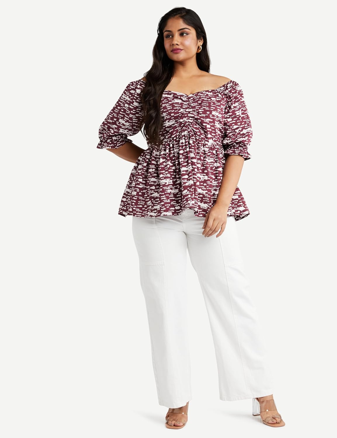 Symbol Women's Cotton Puff Sleeves