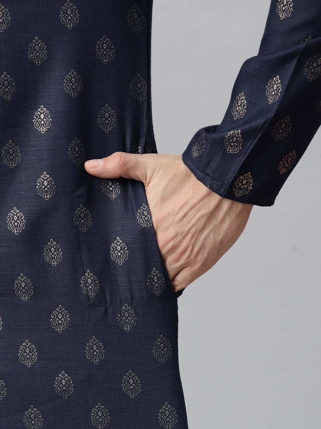 Luxrio Kurta for Men Cotton Blend Printed Regular Fit
