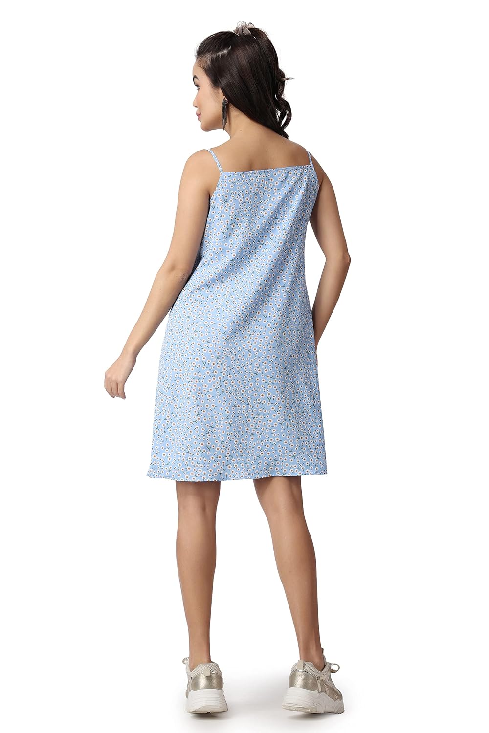 POPWINGS Casual Floral Printed Maxi Length Fit & Flare Dress for Women || Summer Dress for Women || Flare Maxi Dress for Women Stylish || Sleeveless Dress for Women