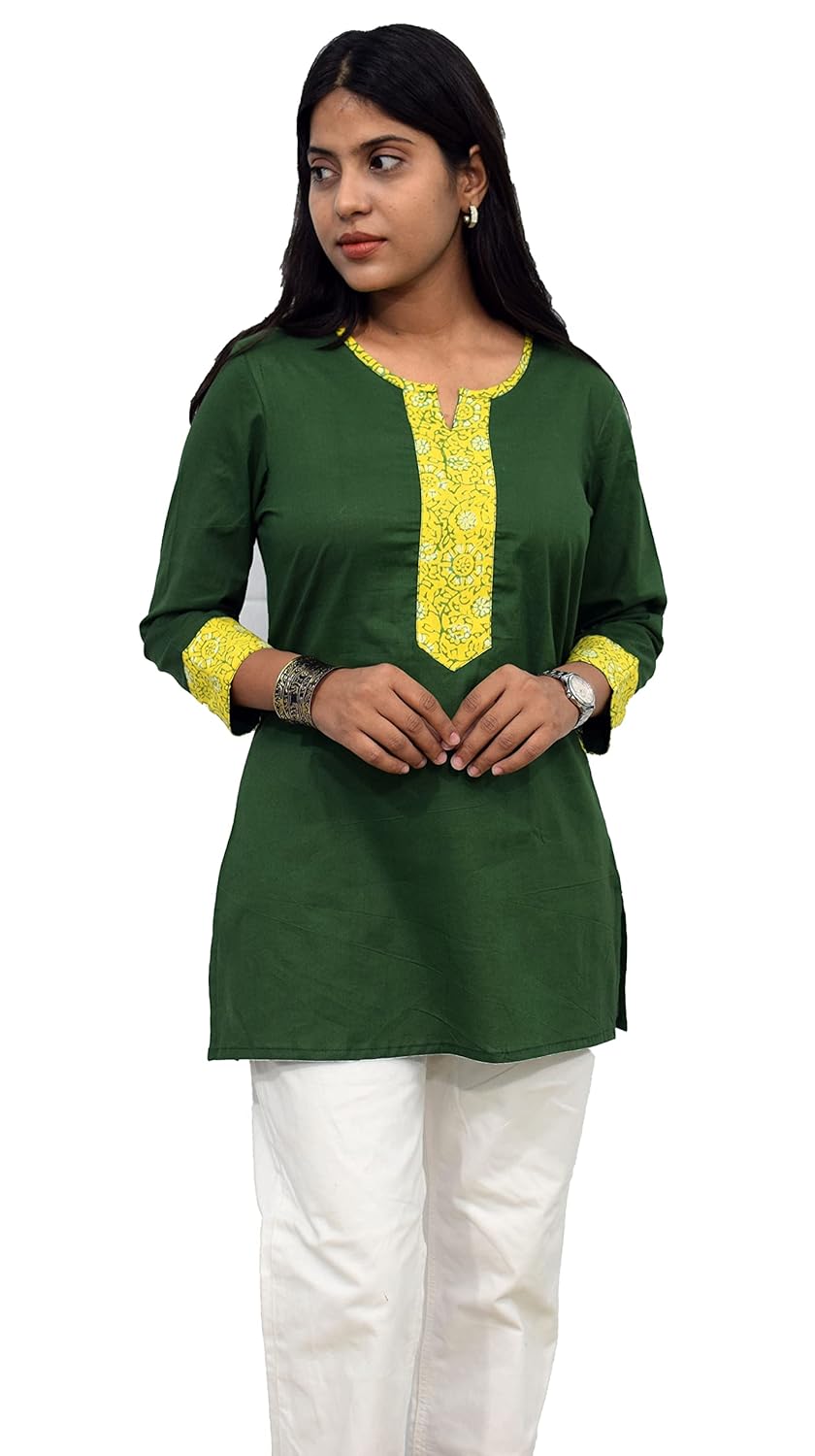 JAIPUR HAND BLOCK Women's Cotton Top |Tunic