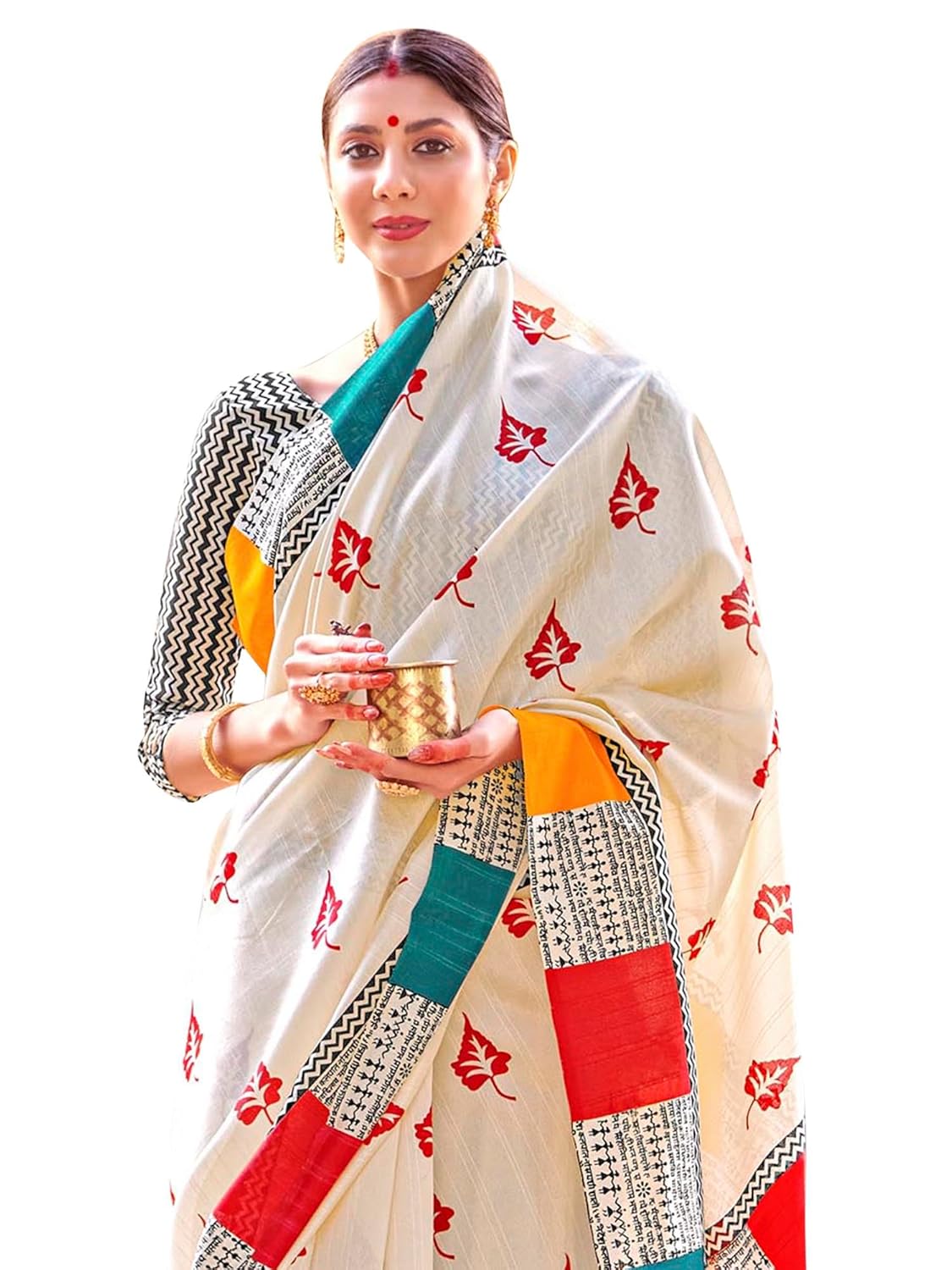 Women's Bhagalpuri Silk Ethnic Motif Printed Saree
