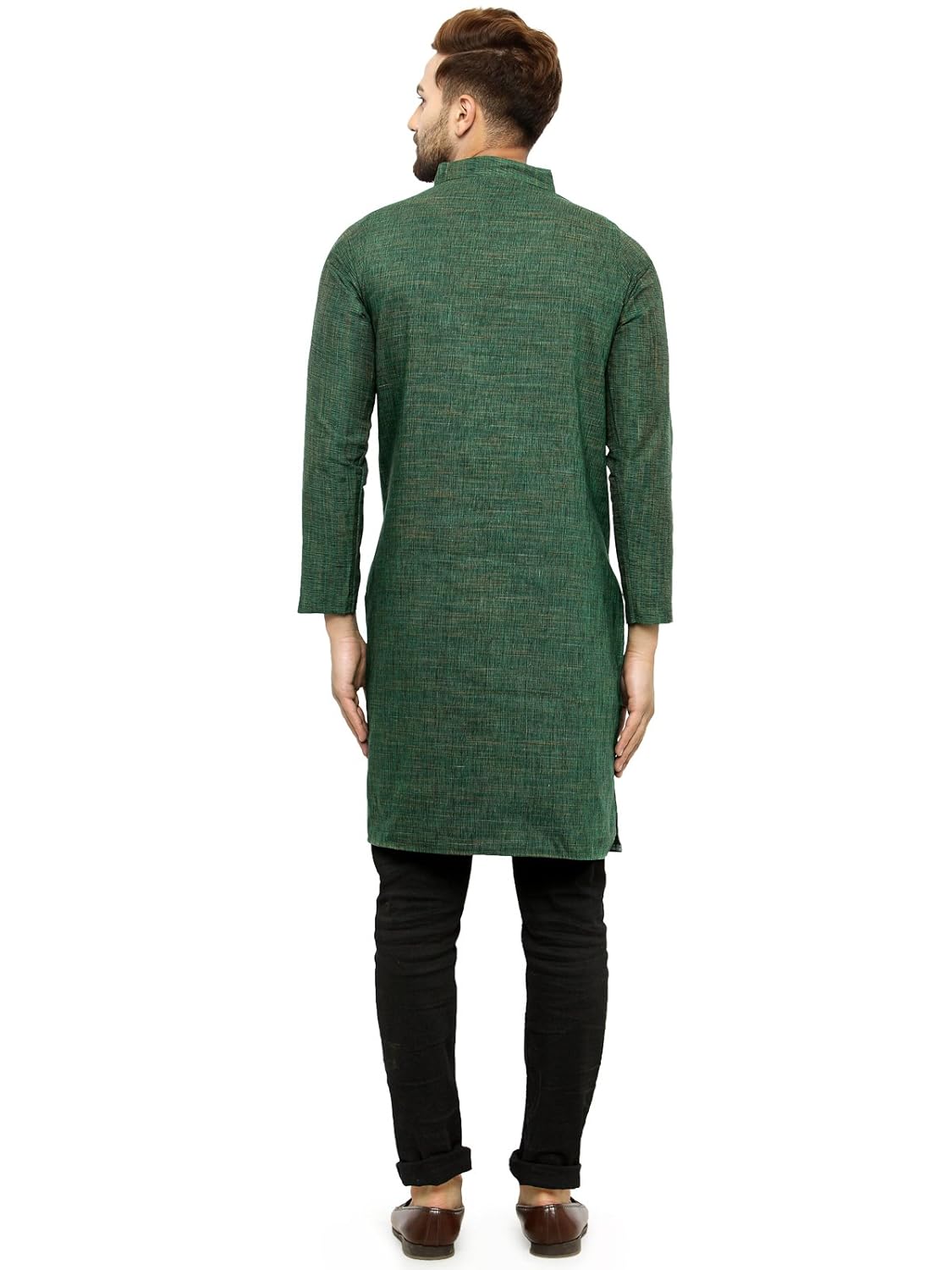Enchanted Drapes Mens' Solid Cotton Long Kurta