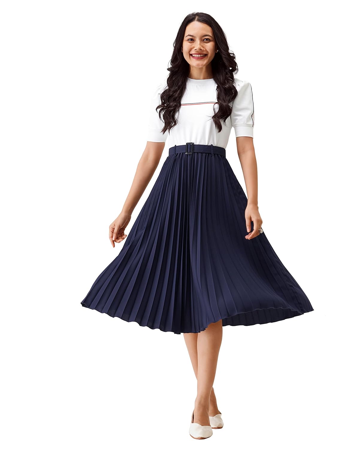 AASK Women Fit& Flare Polyster Solid Dress for Women