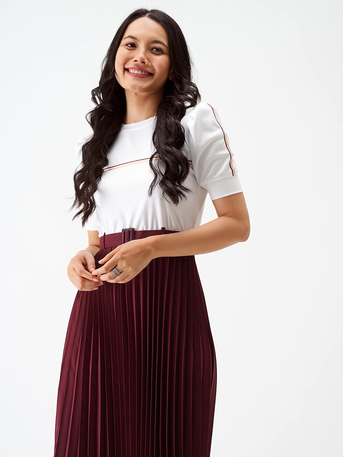 AASK Women Fit& Flare Polyster Solid Dress for Women
