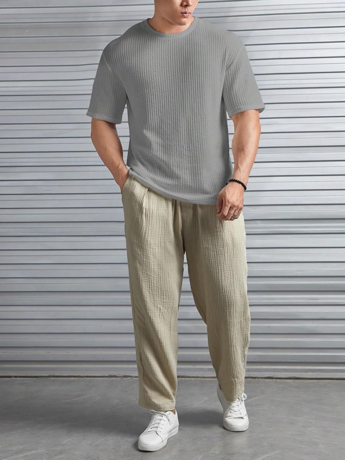 O3e Mens Solid Dotted Unique Design Oversized