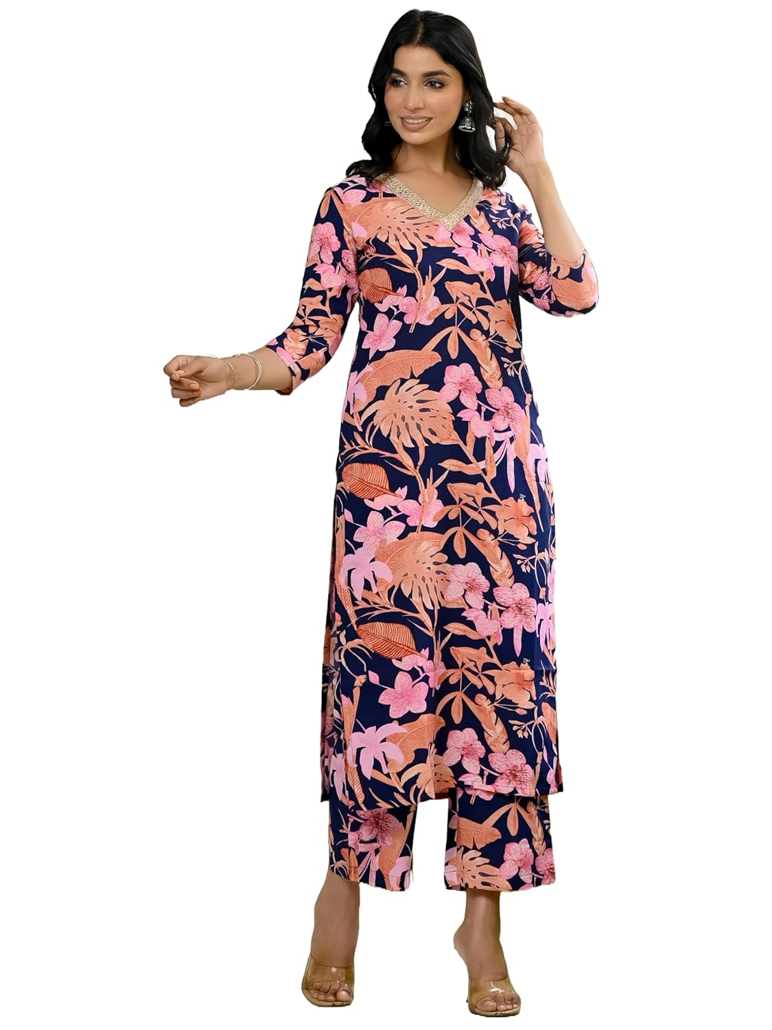 ANNI DESIGNER Women's Rayon Blend Kurta with Palazzo