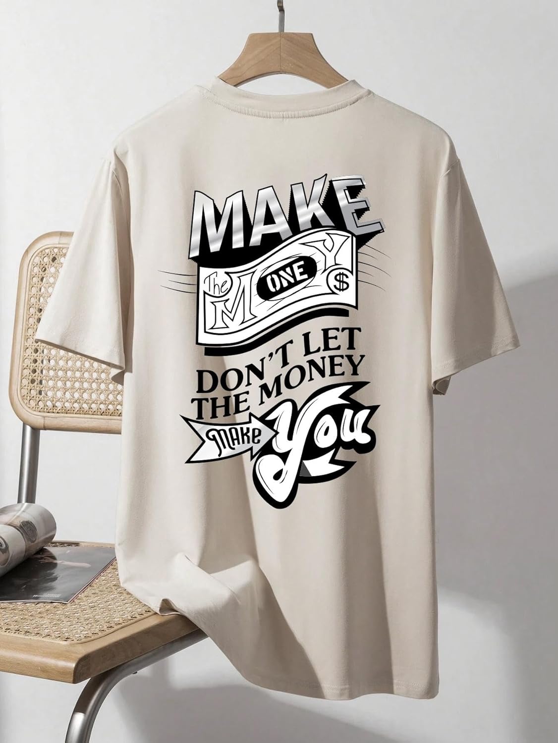 CHKOKKO Women's Polyester Oversized Fit Oversized Round Neck Drop Shoulder Printed T-Shirt