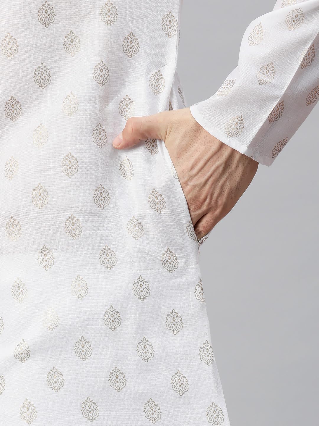 Luxrio Kurta for Men Cotton Blend Printed Regular Fit