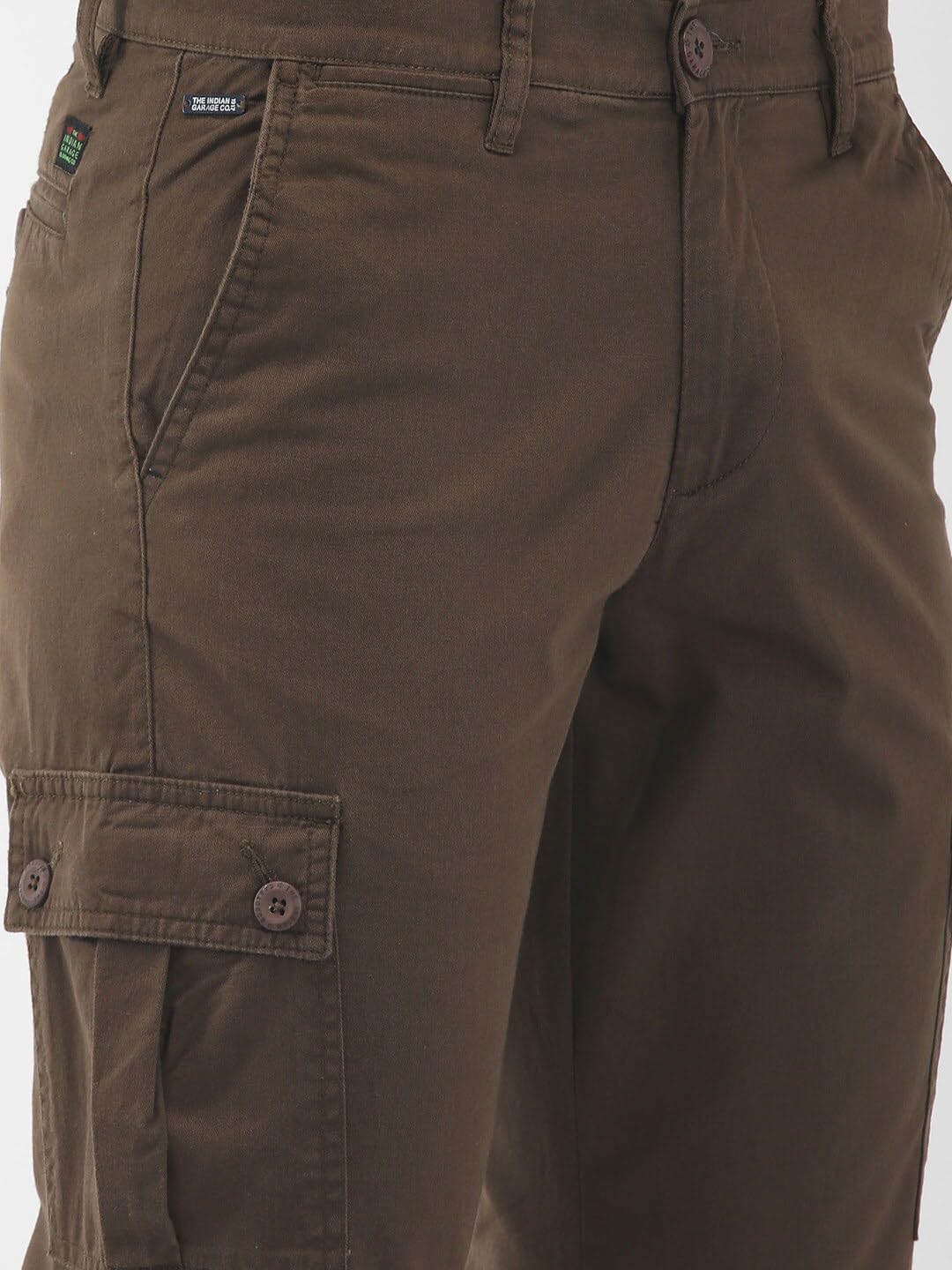 The Indian Garage Co Men's Slim Fit Mid Rise Cargo Pant