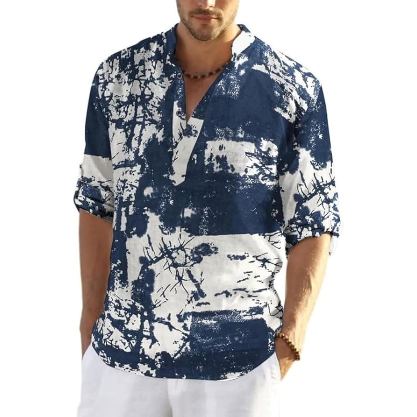 Bellstone Men's Cotton Blend Full Sleeve Printed