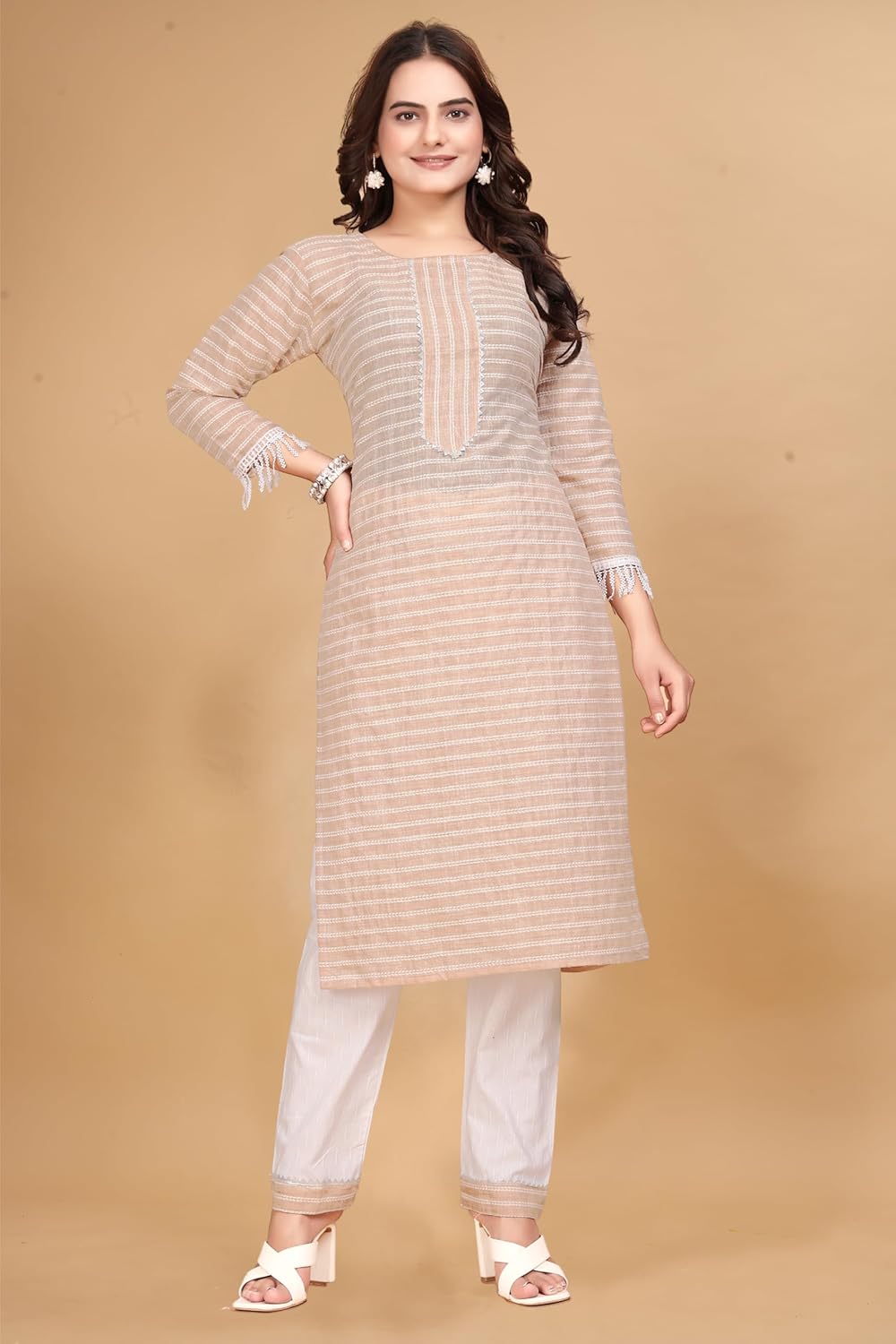 MS VHCK ENTERPRISE Women's Cotton Blend Striped