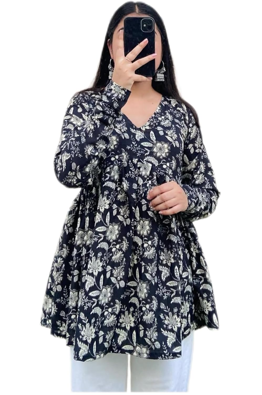 Women's Floral Print Reyon Peplum Top