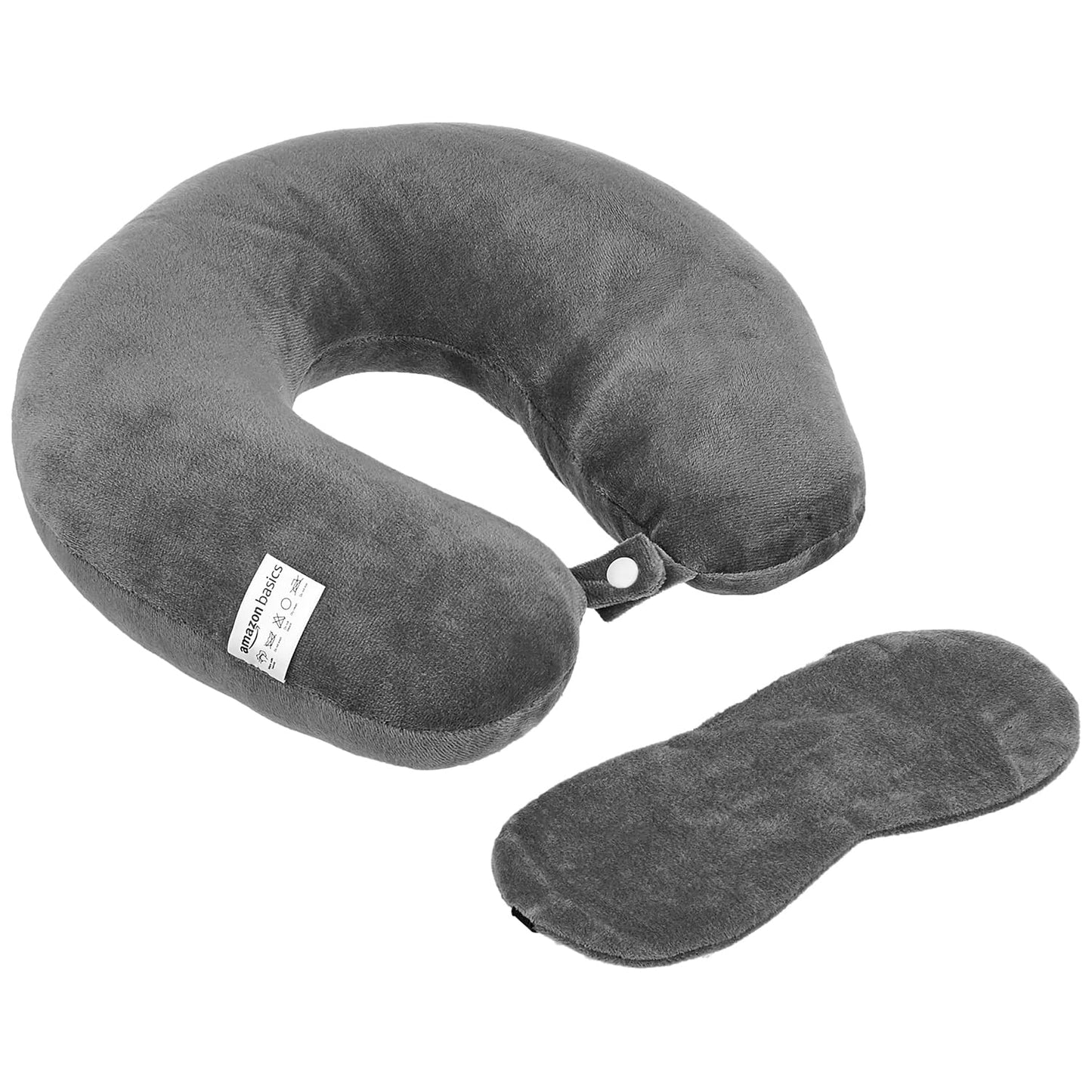 amazon basics Travel Neck Pillow | Soft Velvet Fabric