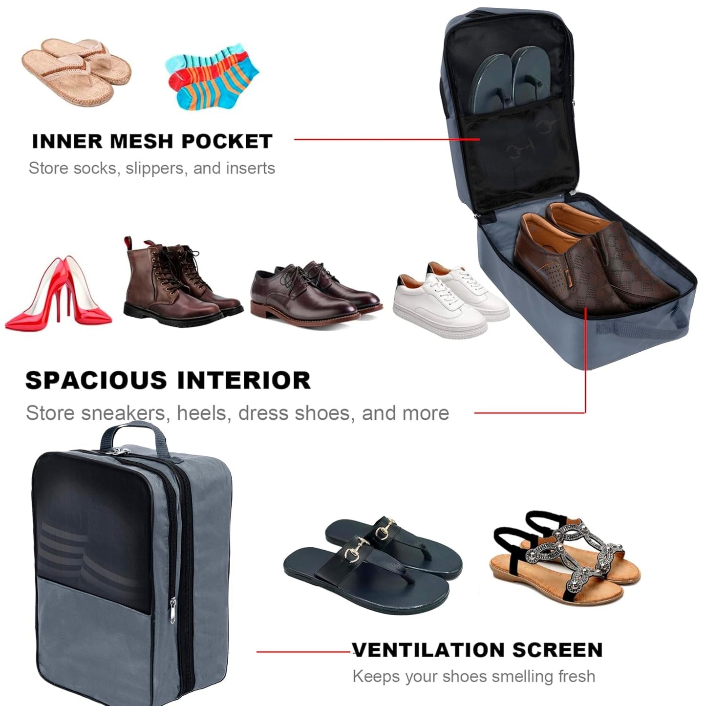 Storite 14 Inch Travel Shoe Bag,Cover,Pouches