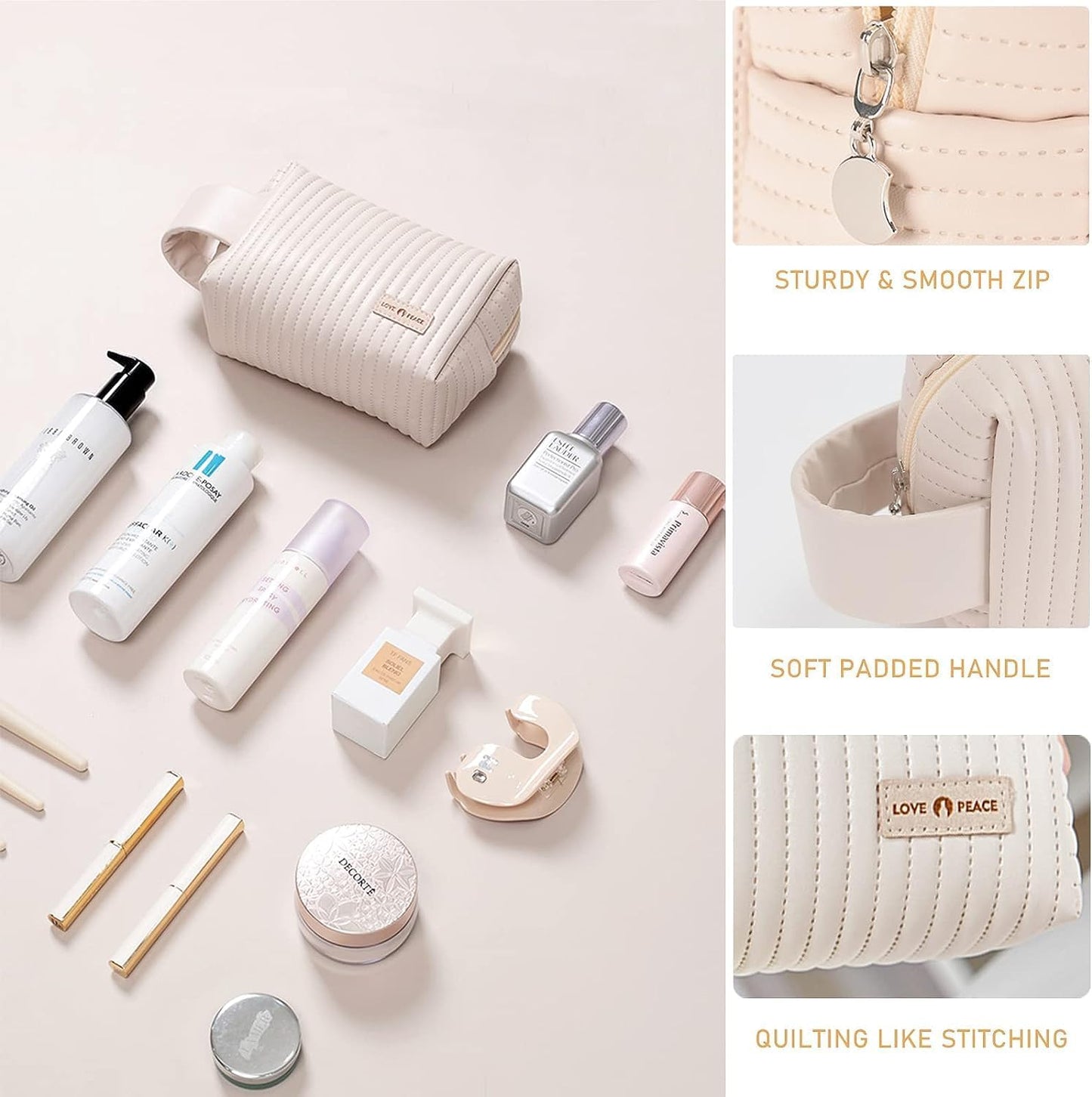 Travel Makeup Pouch Set Toiletry Bag Cosmetic Organizer
