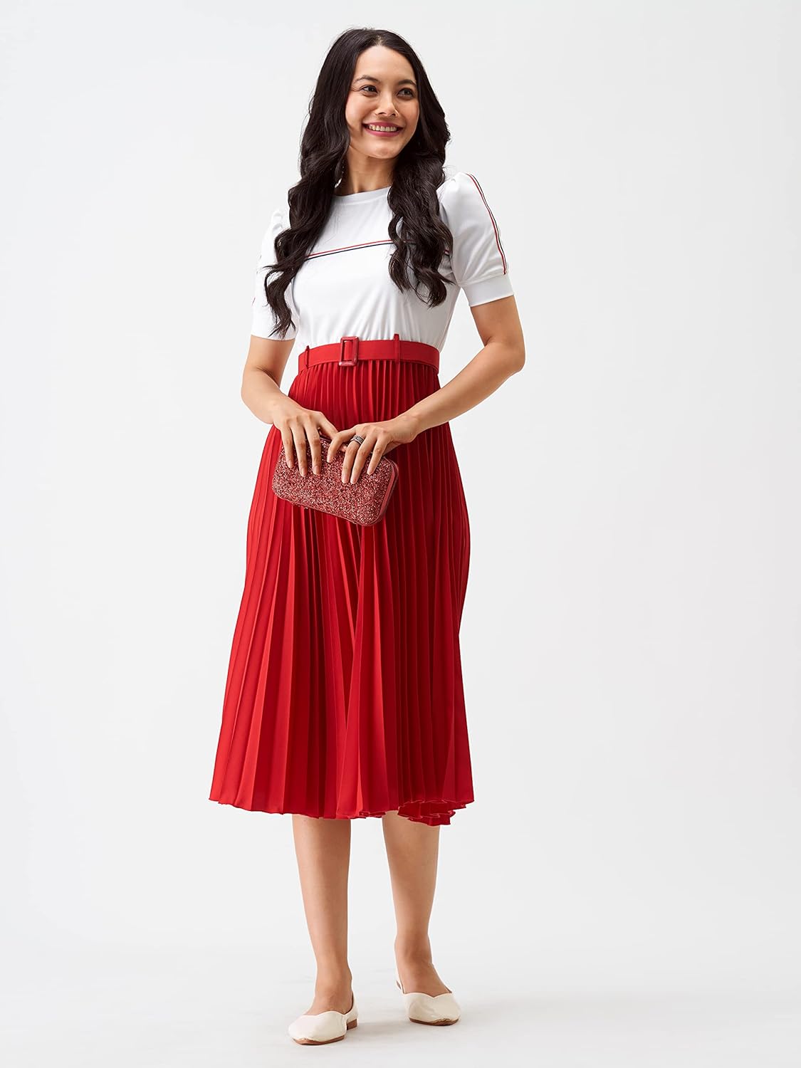 AASK Women Fit& Flare Polyster Solid Dress for Women