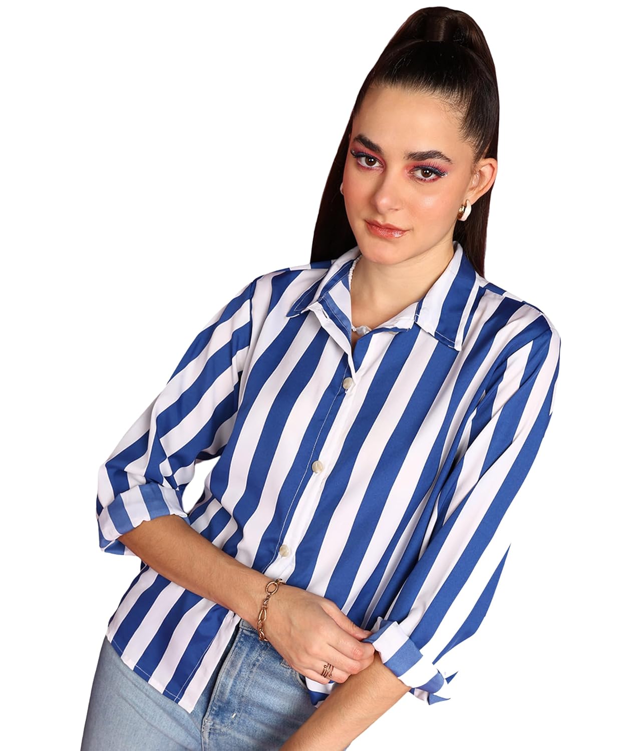 POPWINGS Printed Full-Sleeves Regular-Fit Polyester