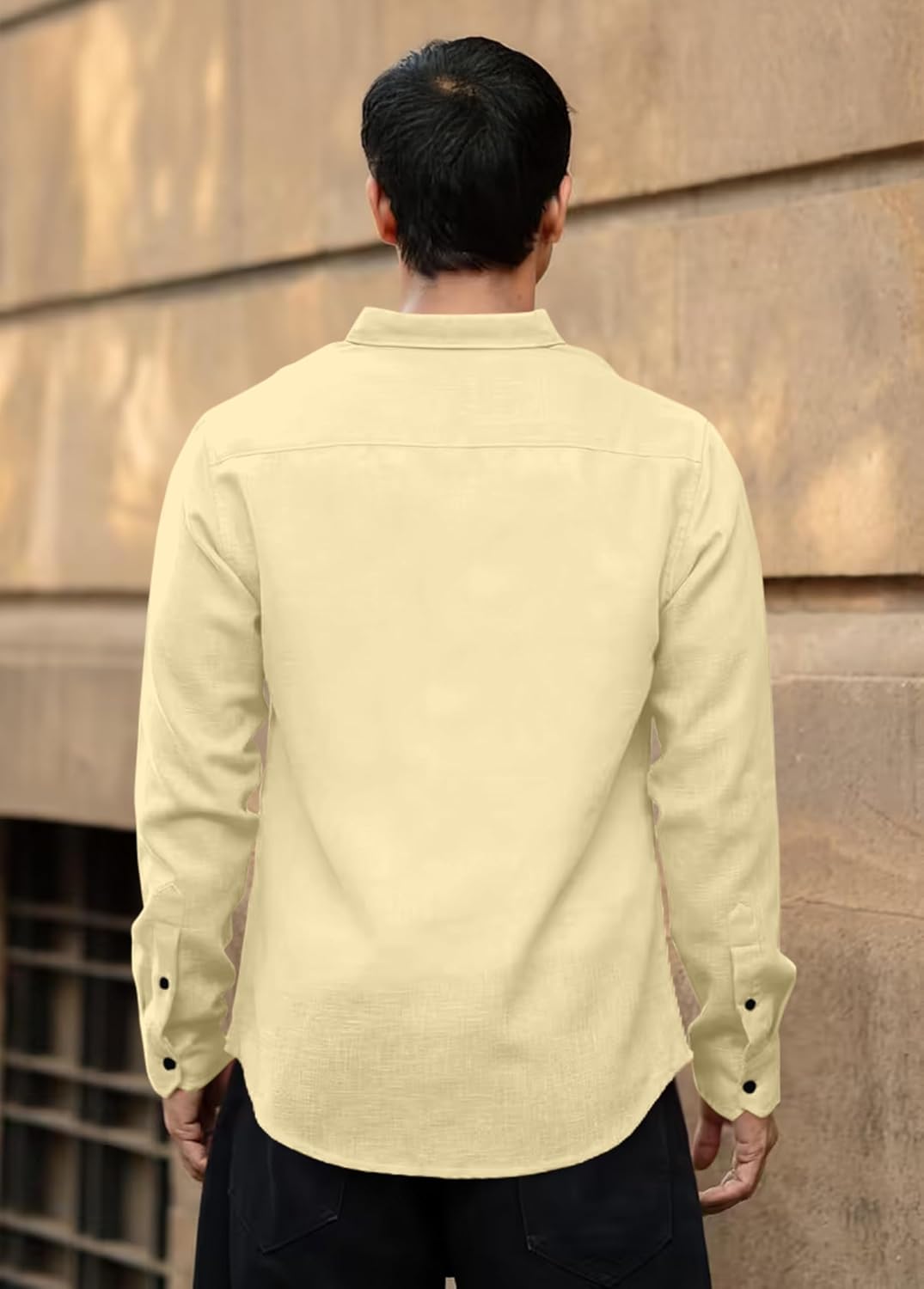 RAIZAX Men Linen Cotton Full Sleeve Shirt for Man