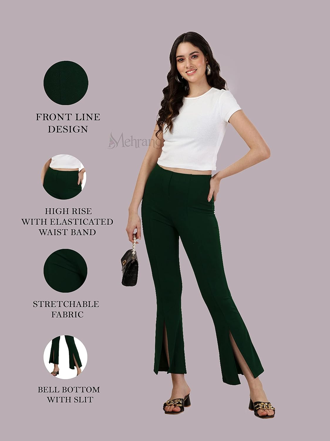 Mehrang Cotton Blend Parallel Trouser Pants Regular fit