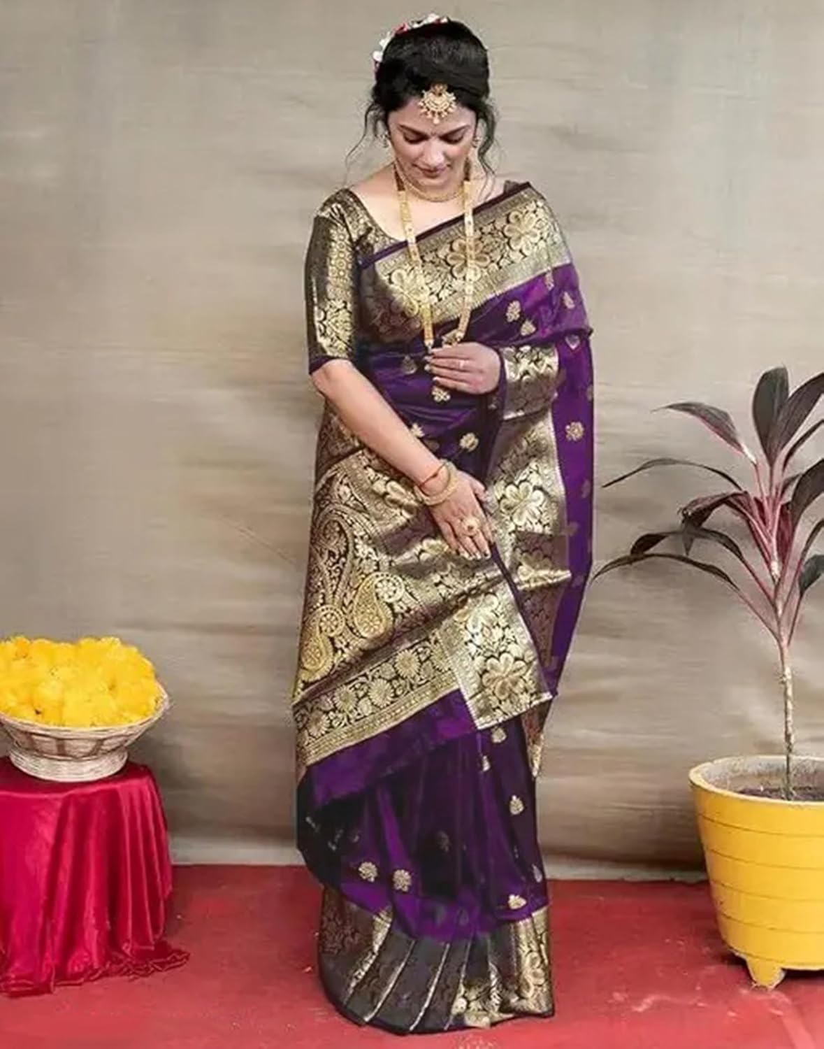 Sugathari Women's Banarasi Saree Pure Kanjivaram Silk Saree