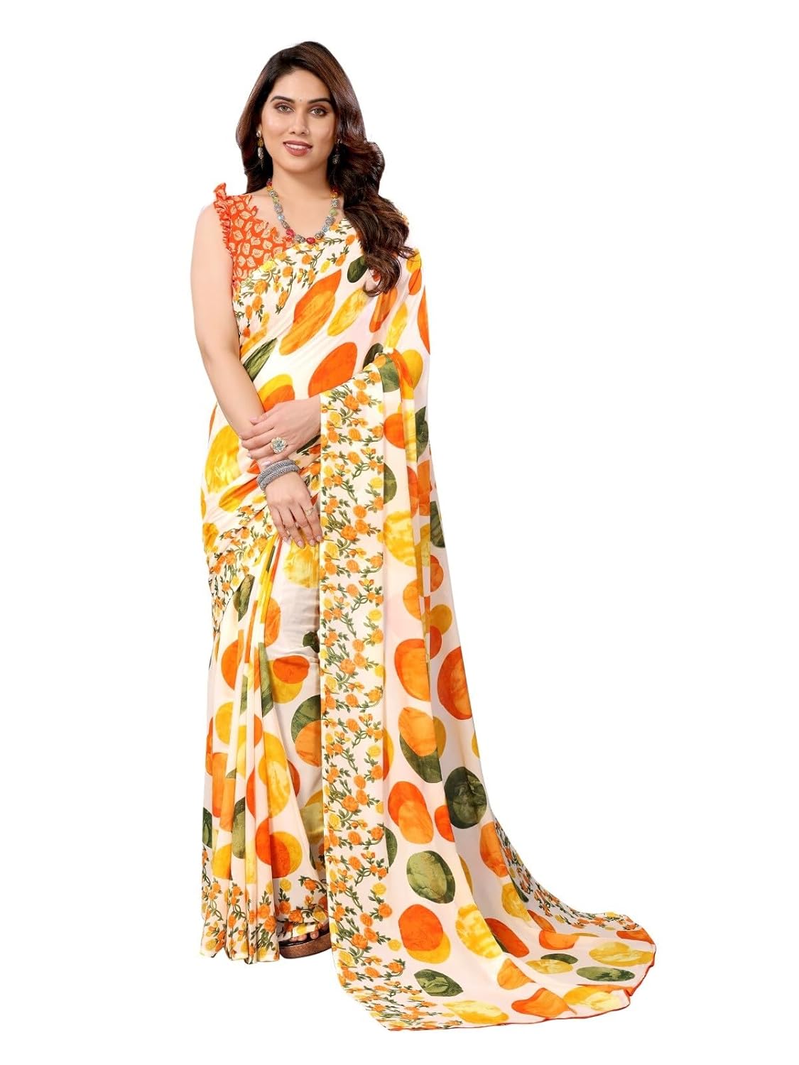 FASHION Women's Georgette Floral Printed Saree