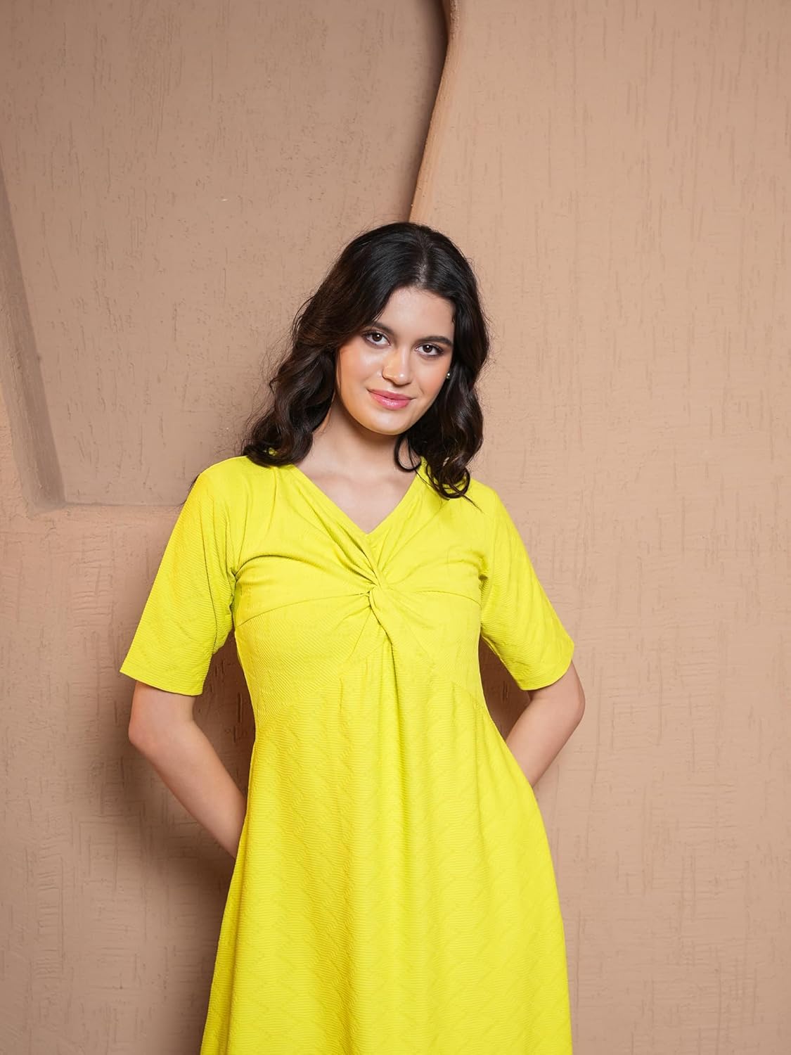 PURVAJA Women’s A-line Midi Length Dress (Nisi-042-045)